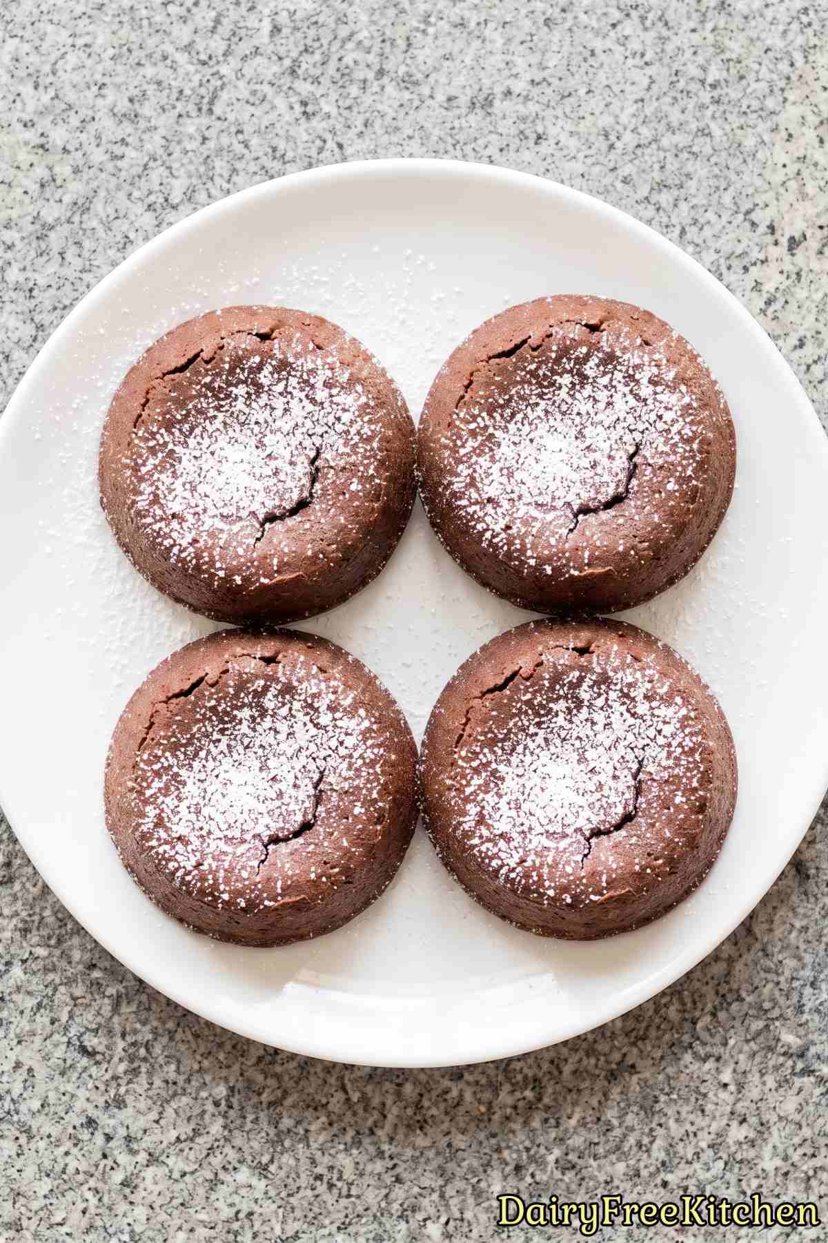 Dairy free molten chocolate lava cakes
