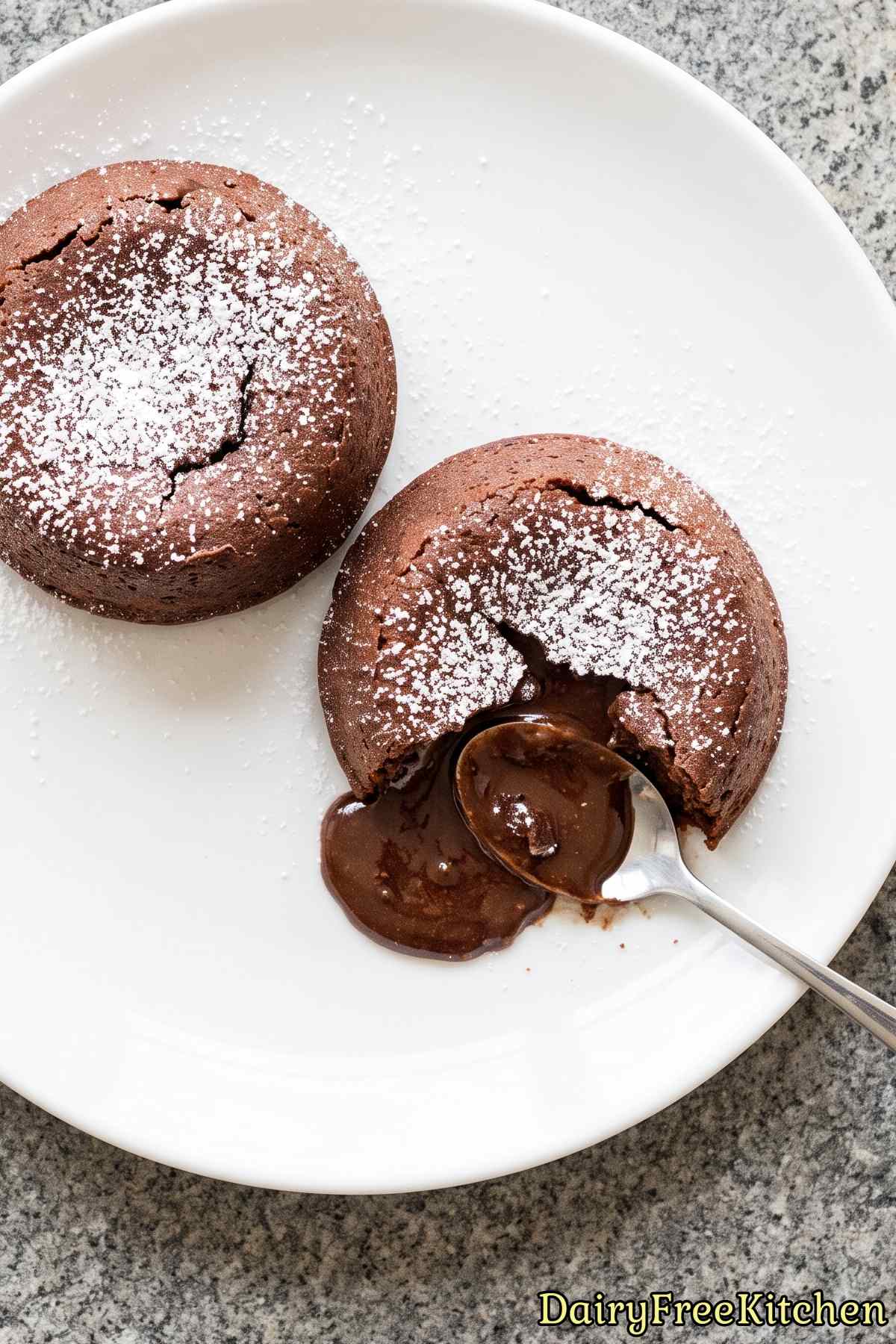 Easy dairy free chocolate lava cakes