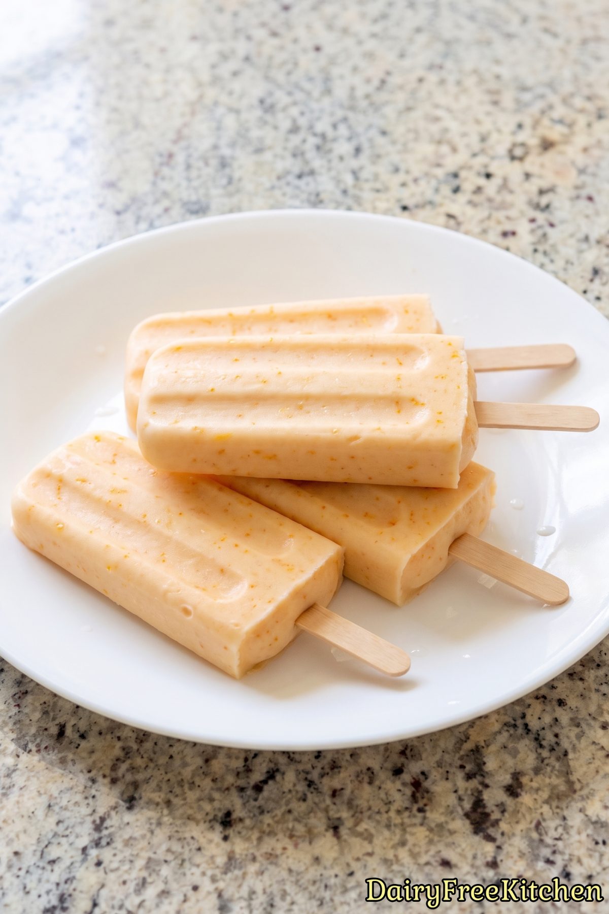 Easy dairy free orange pudding pops