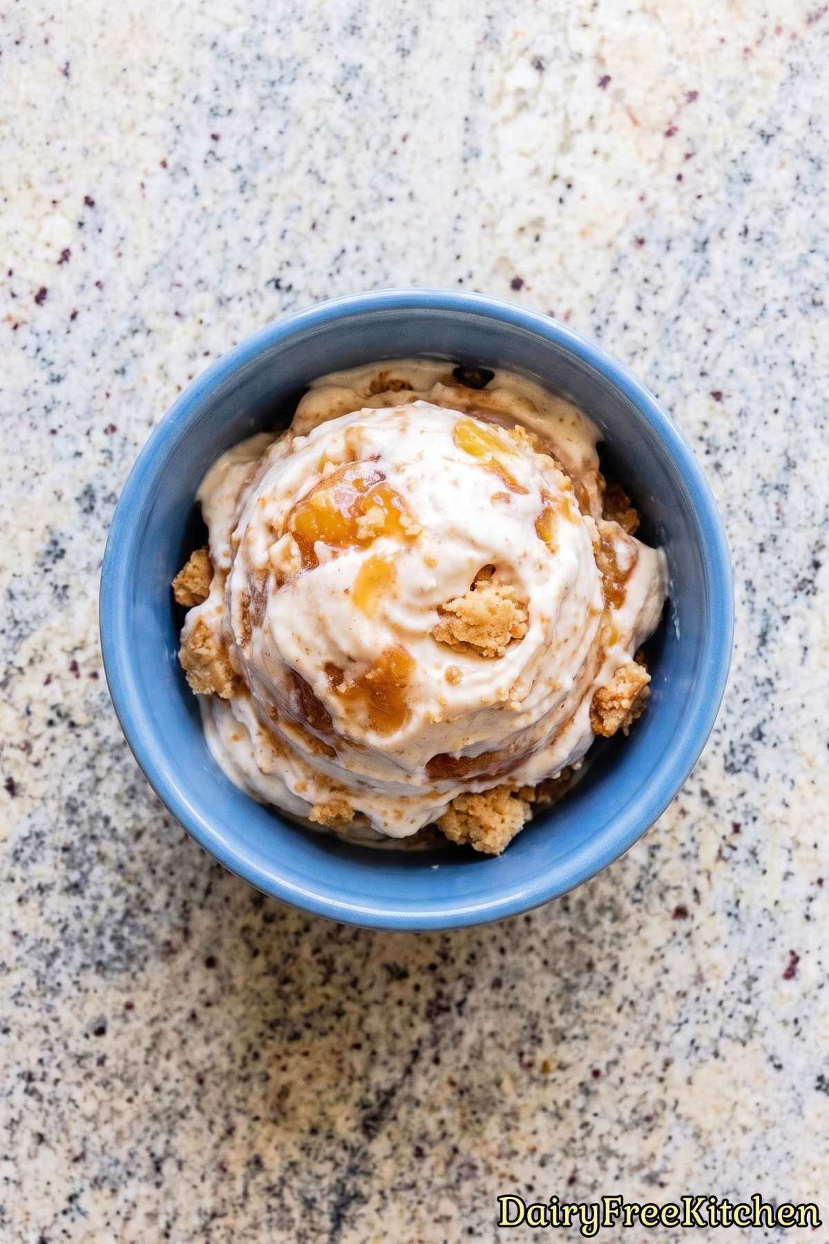 Homemade dairy free peach cobbler dessert