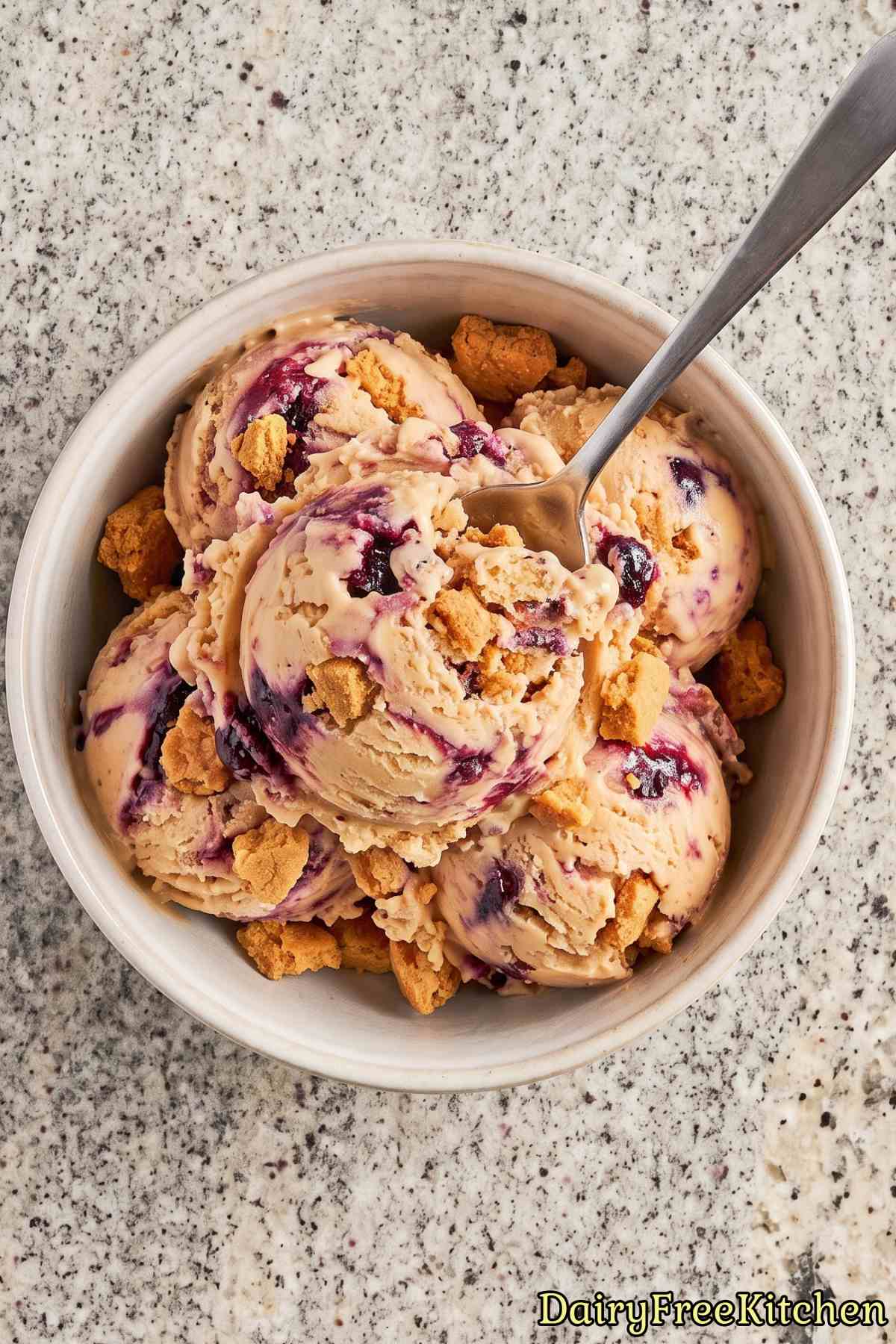 Dairy free peanut butter and jelly ice cream