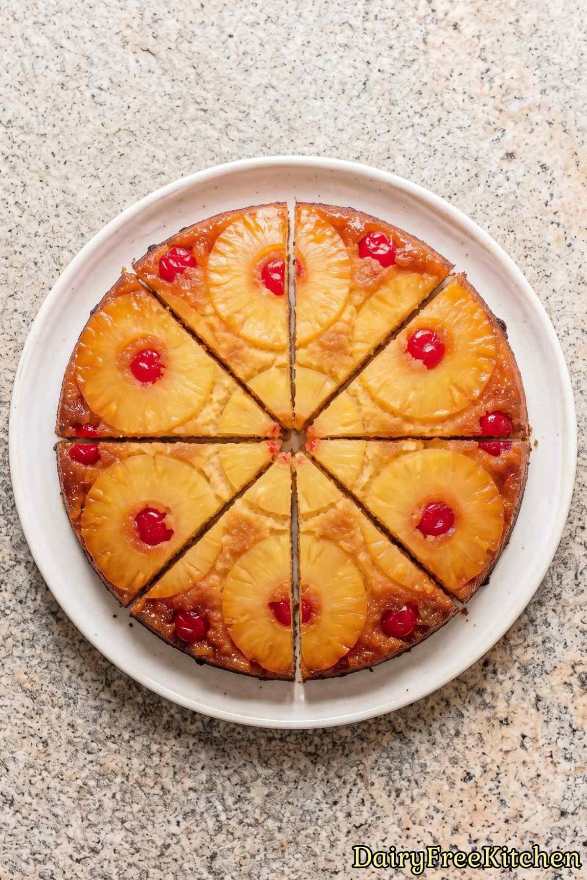 Fresh baked dairy free pineapple cake