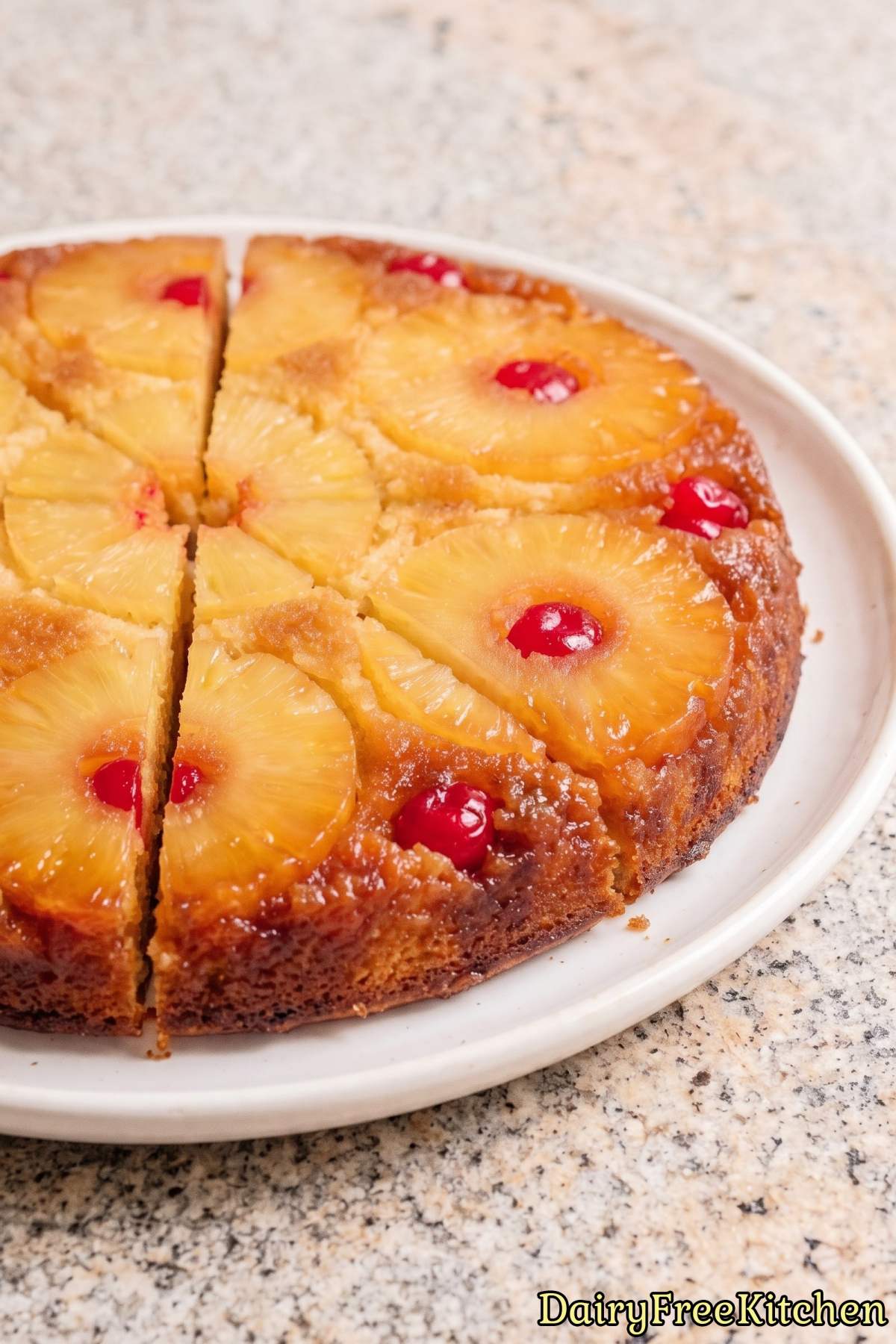 Sweet pineapple upside down cake dairy free