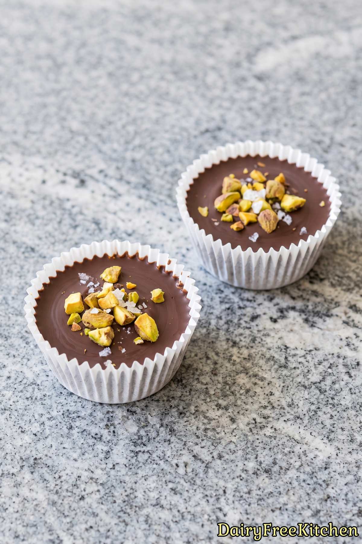 Rich chocolate pistachio crunch cups