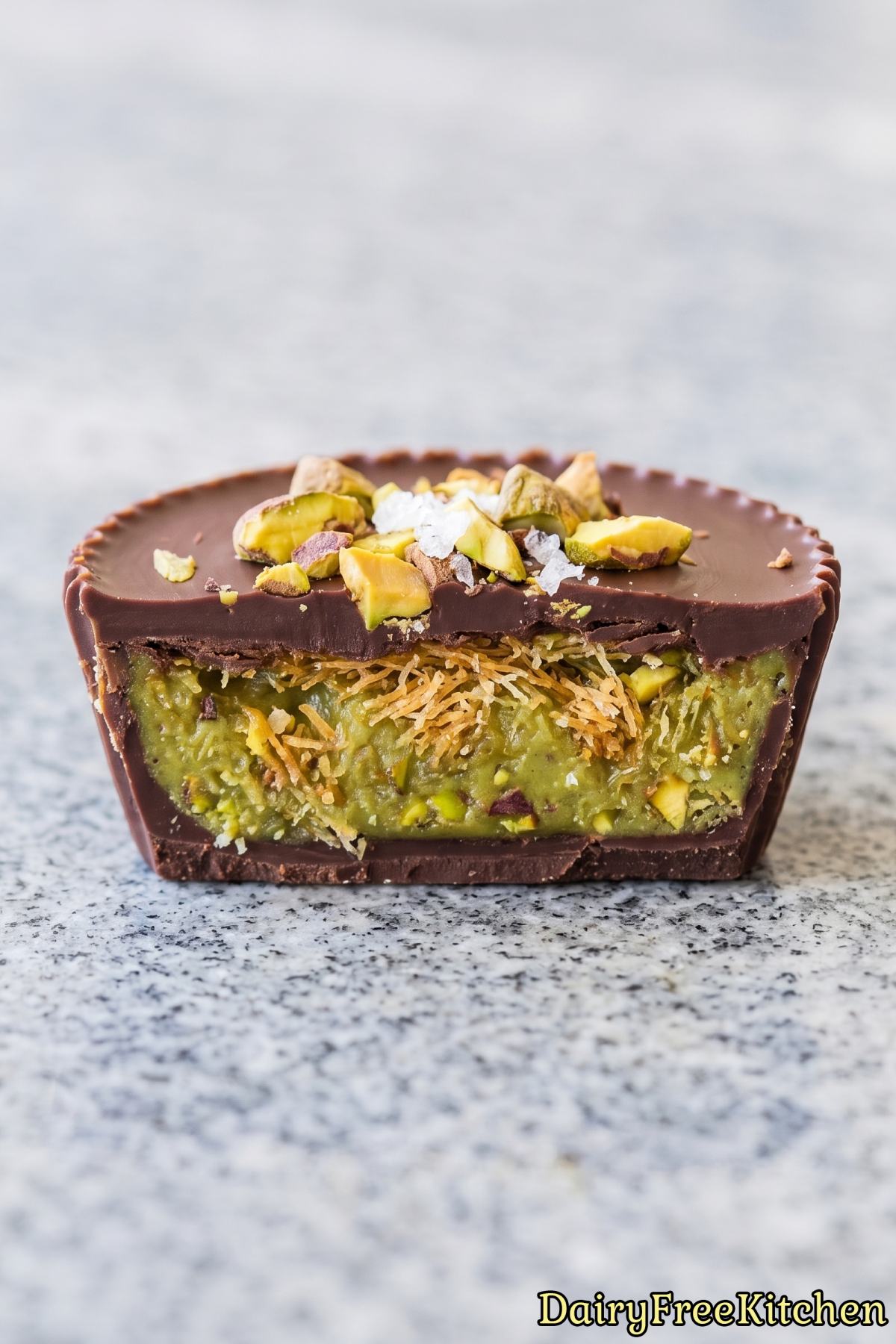 Sweet pistachio chocolate crunch cups