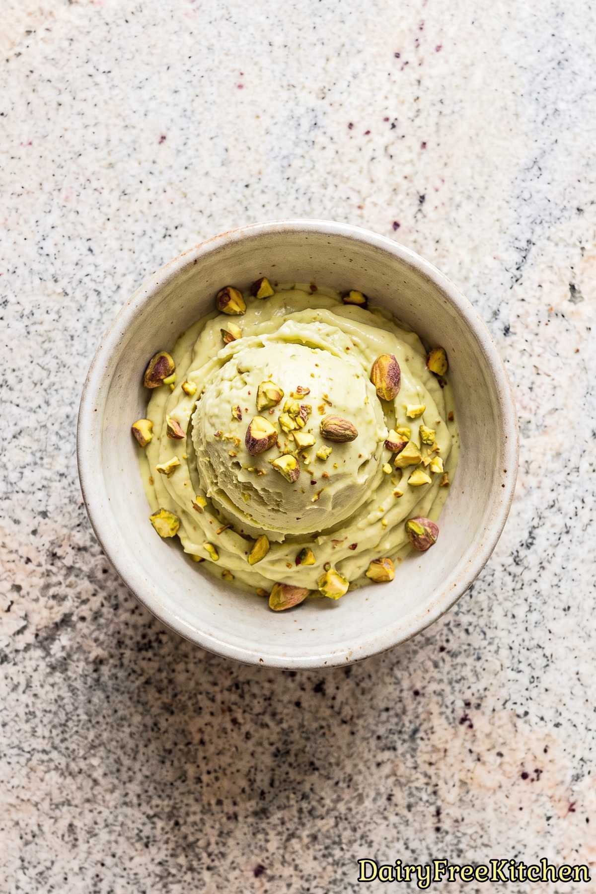 Rich and creamy vegan pistachio ice cream
