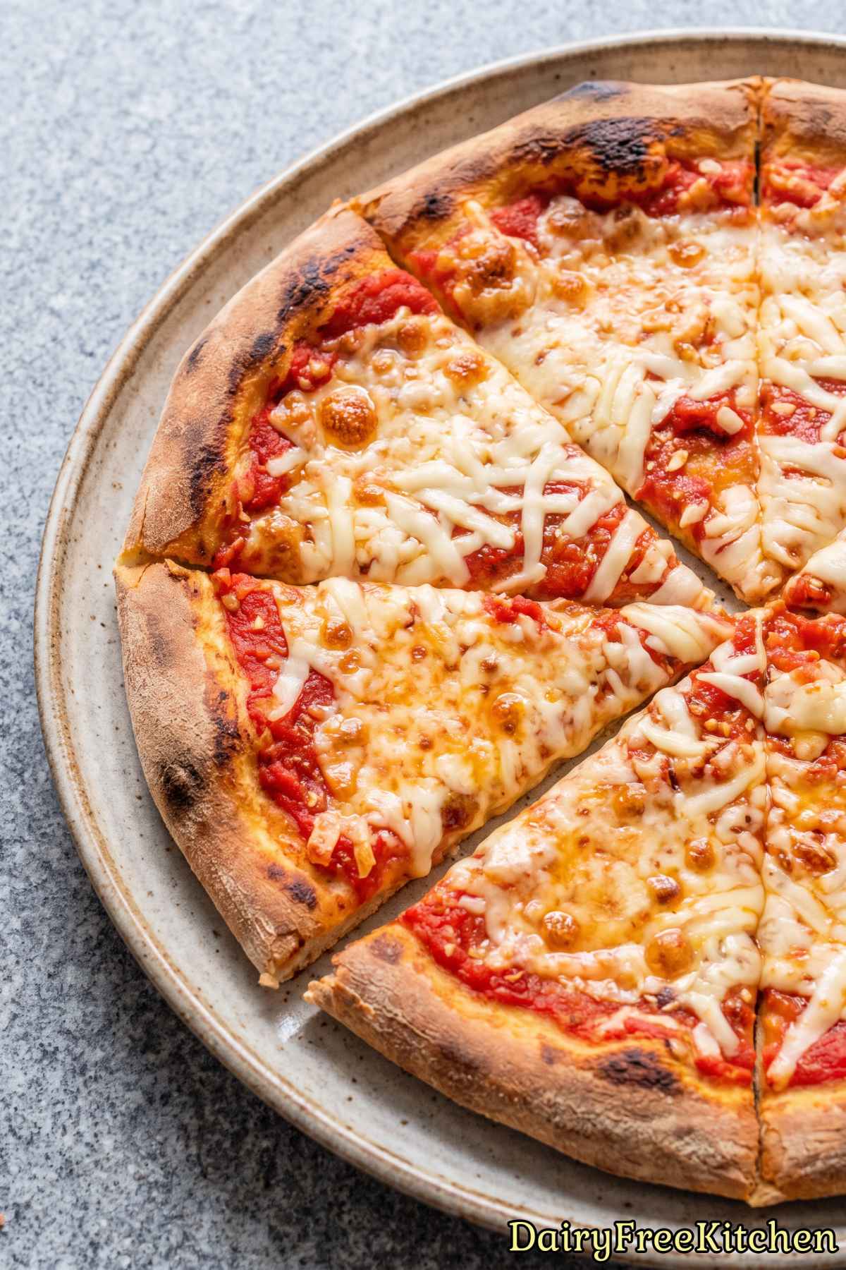 Delicious dairy free margherita pizza