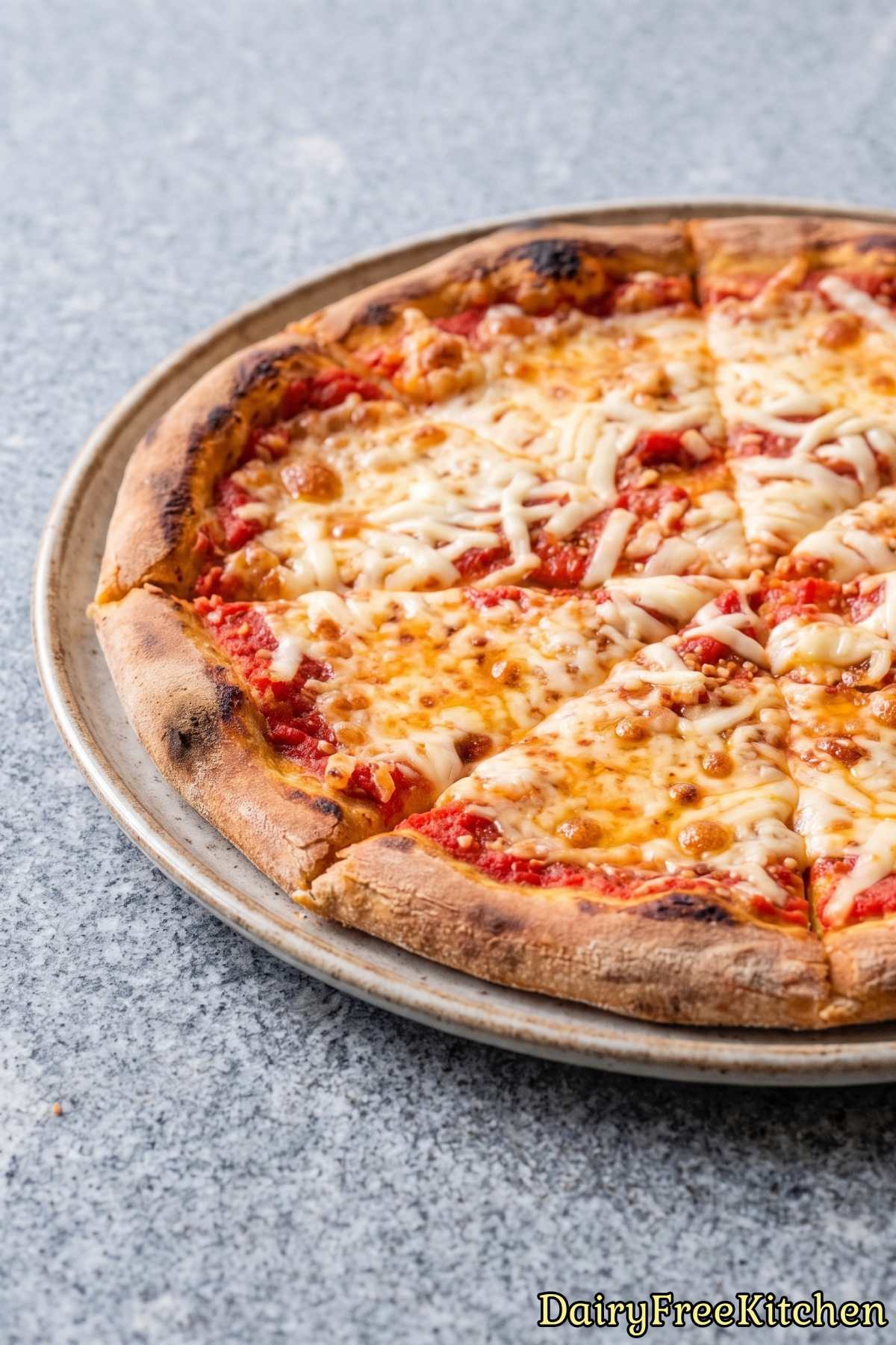 Classic dairy free margherita pizza