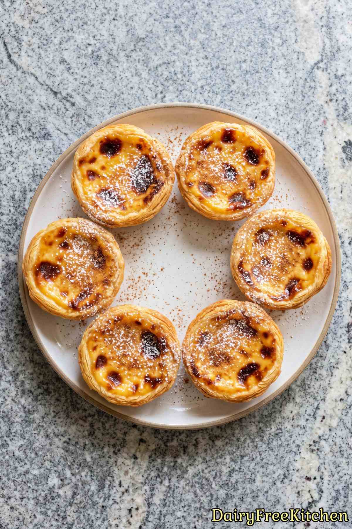 Golden baked dairy free custard tarts