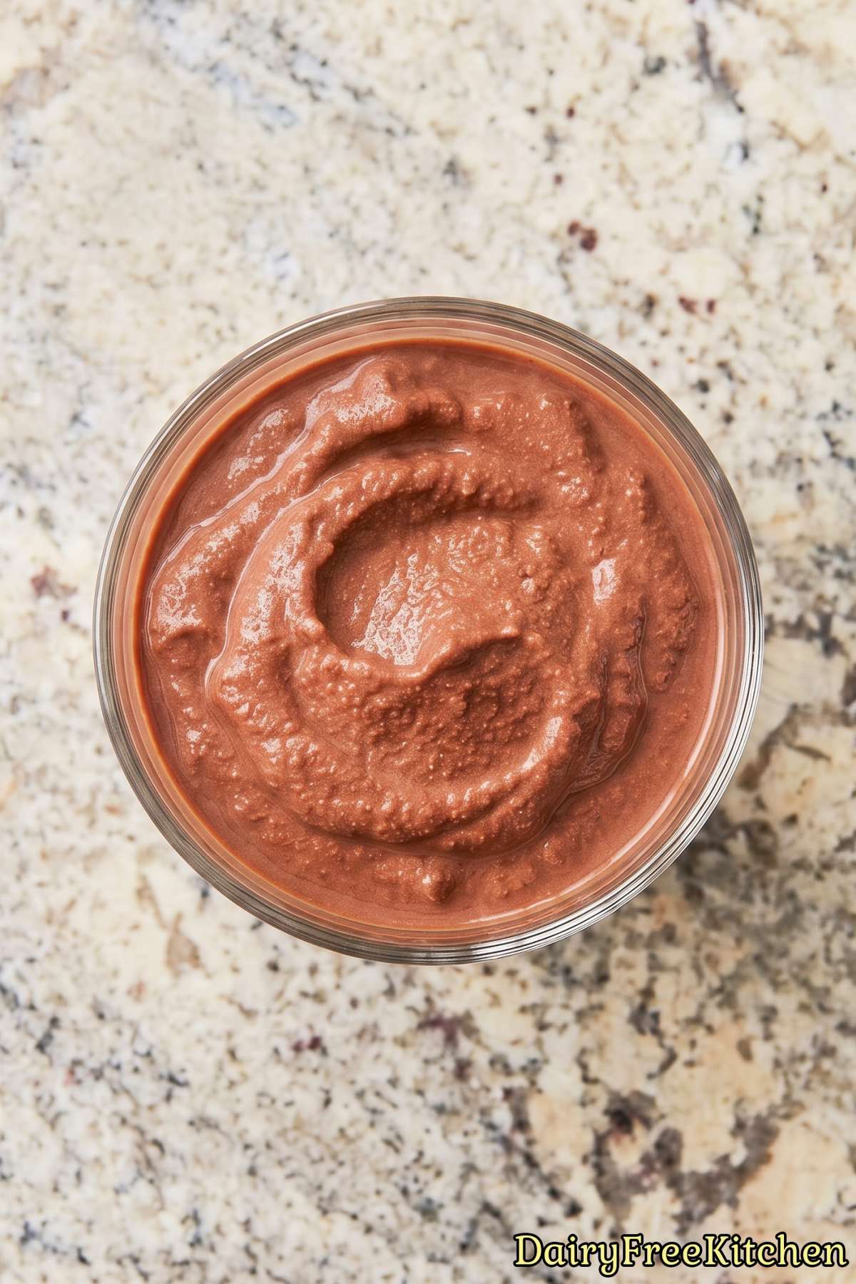 Rich chocolate protein shake frosty style