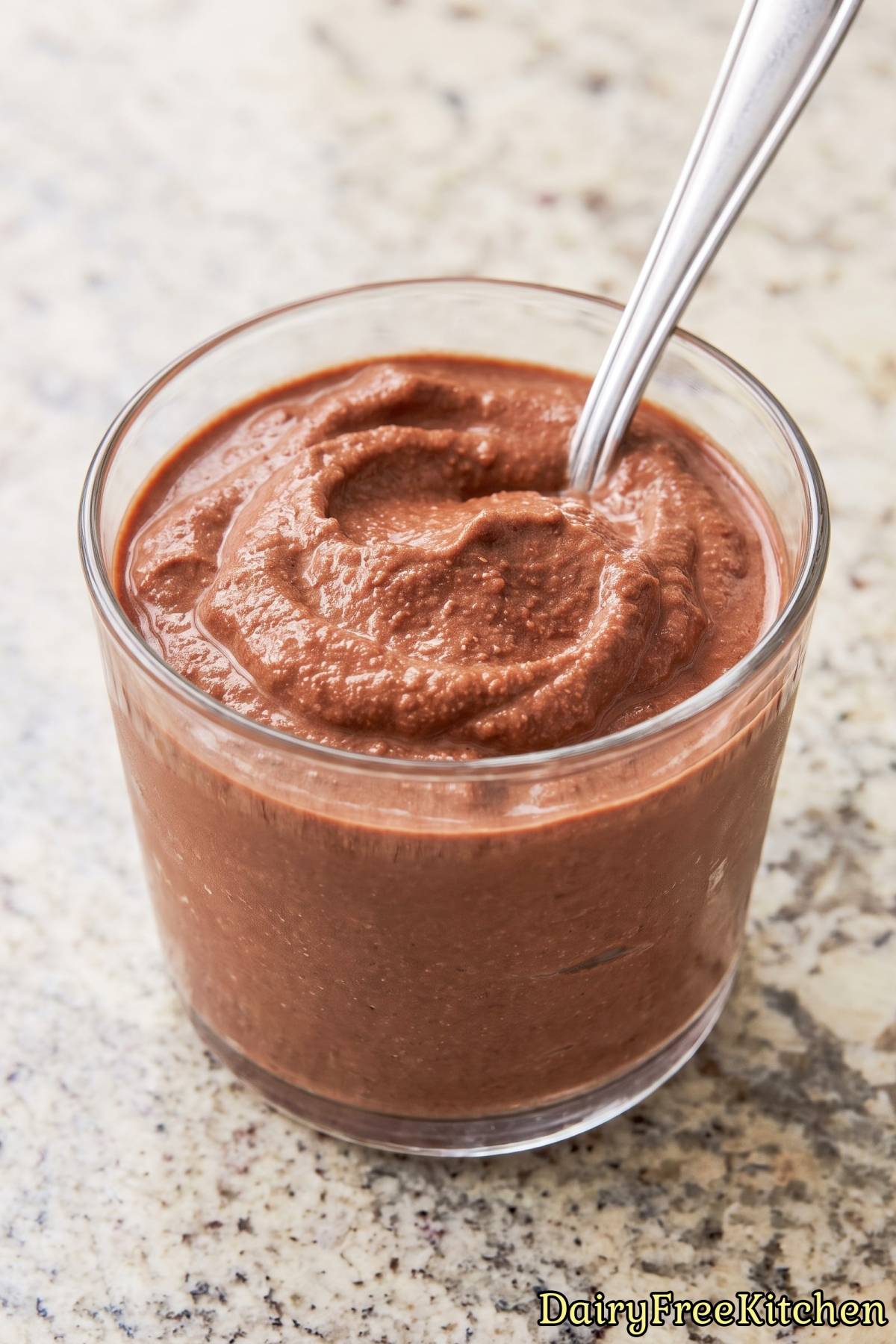 Creamy vegan chocolate protein frosty treat