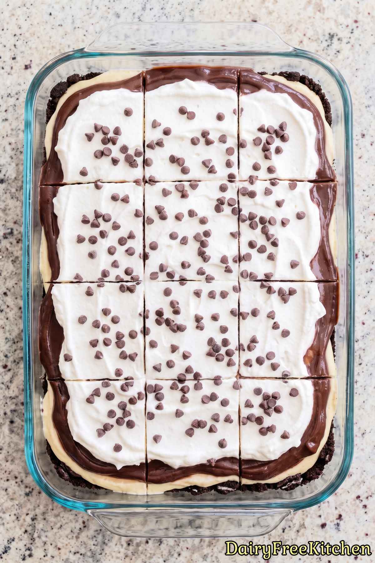 Decadent dairy free chocolate protein lasagna