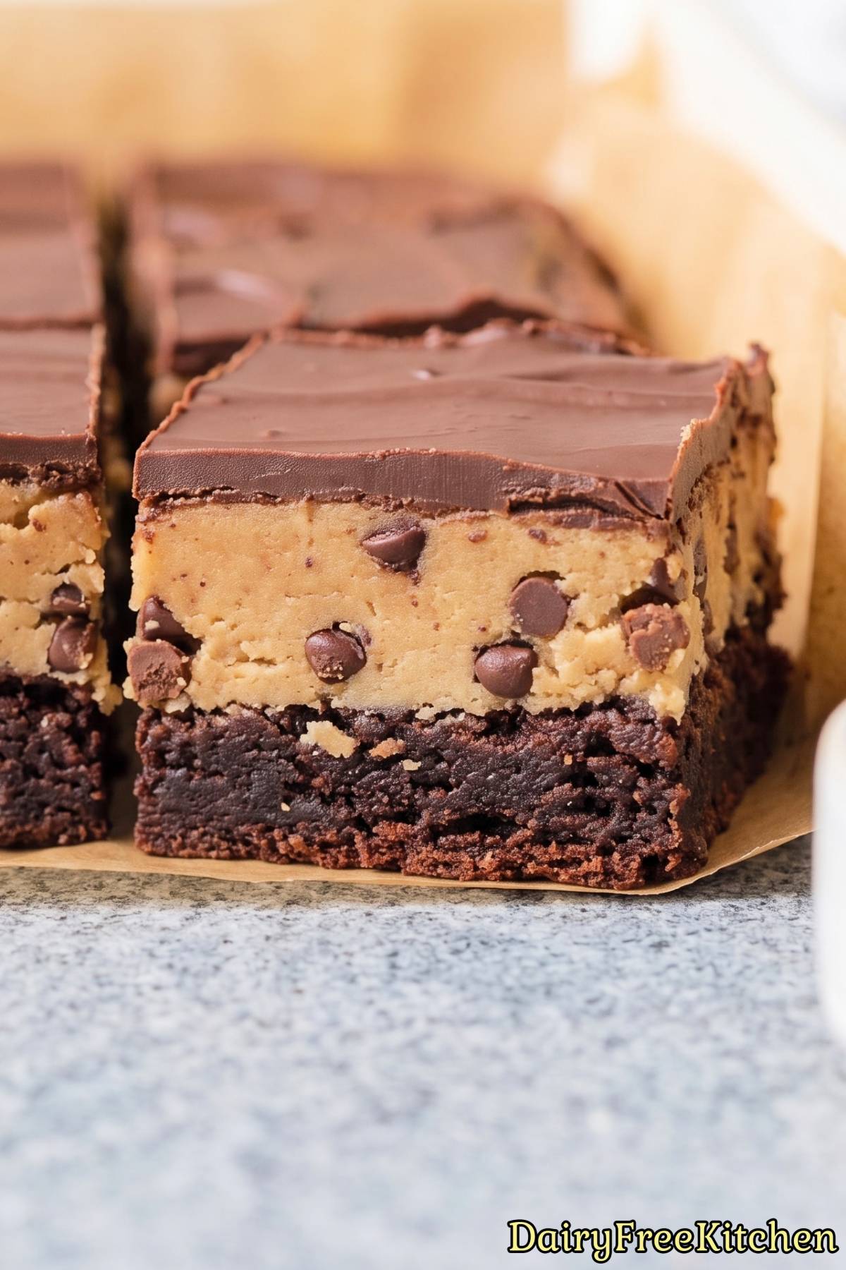 Rich dairy free protein brownie slice