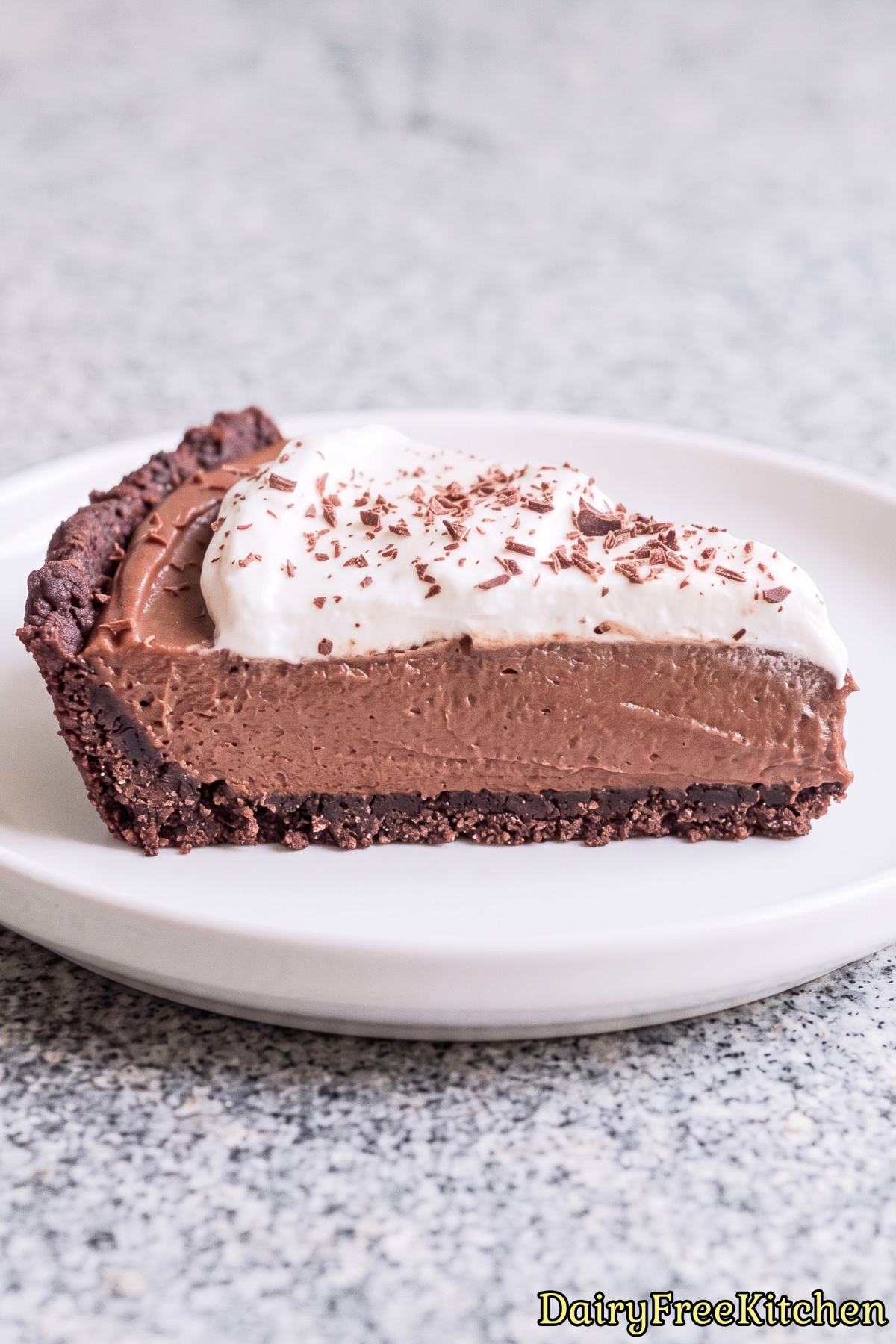 Smooth dairy free protein French silk pie