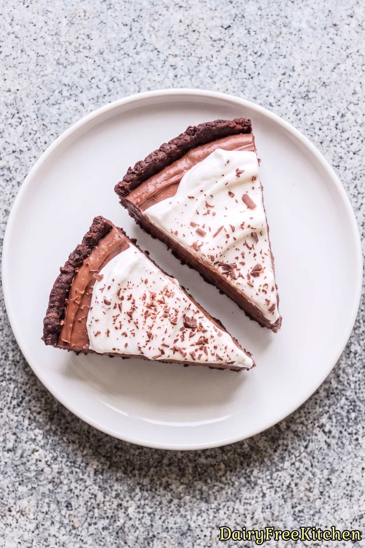 Dairy free protein French silk pie slice