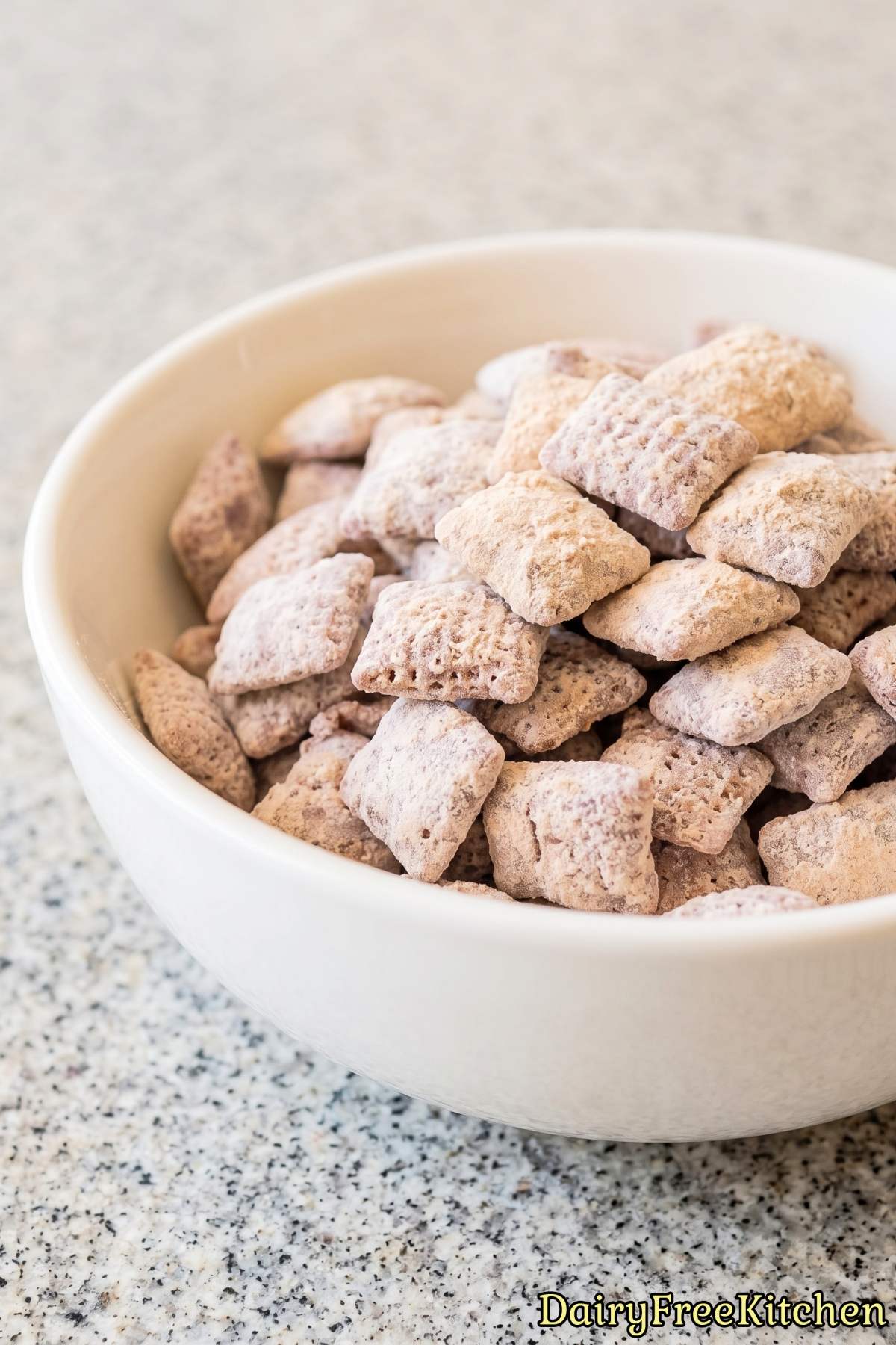 Dairy free protein muddy buddies snack