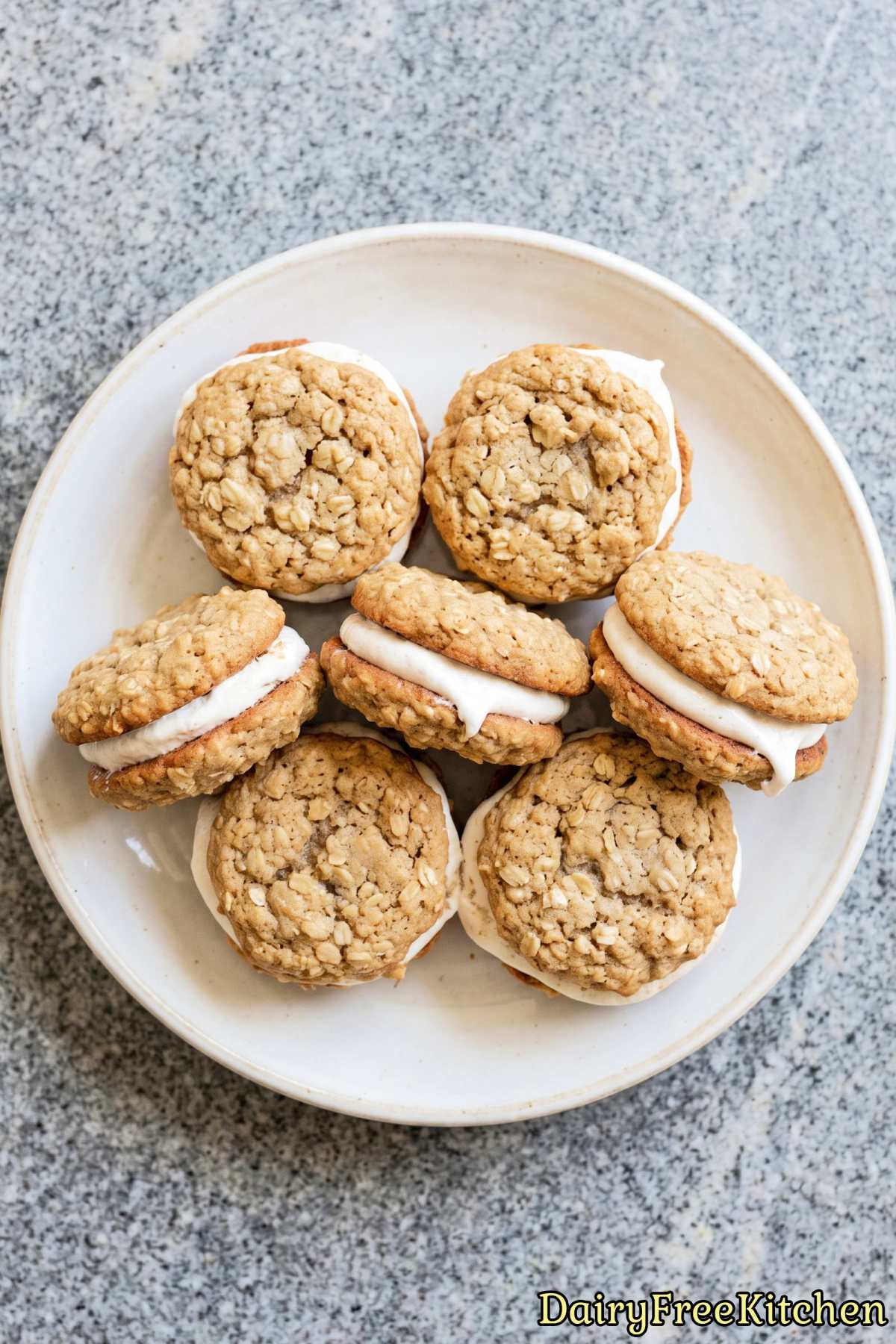 Plated homemade protein oatmeal cream pies