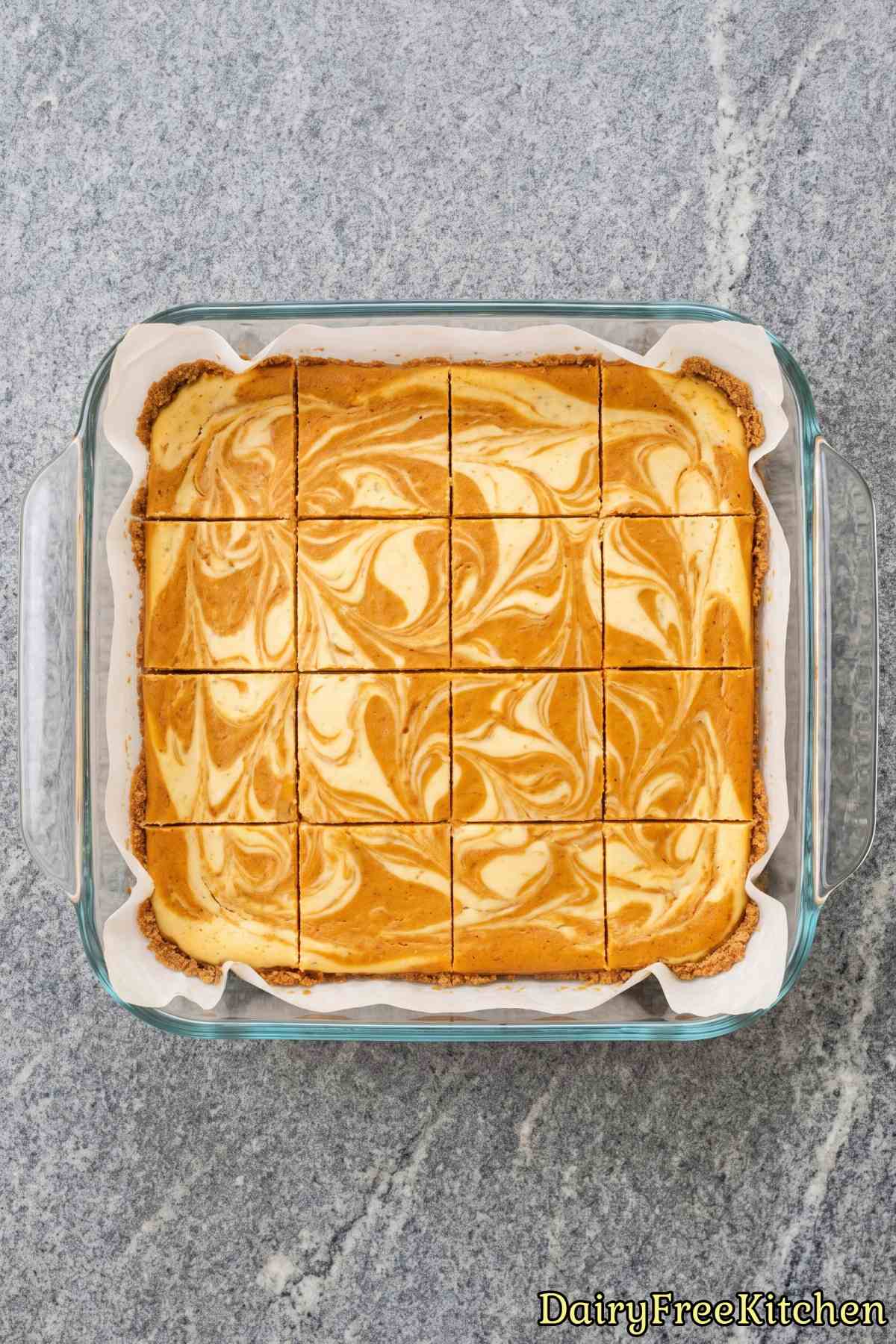 Plated protein pumpkin cheesecake dessert