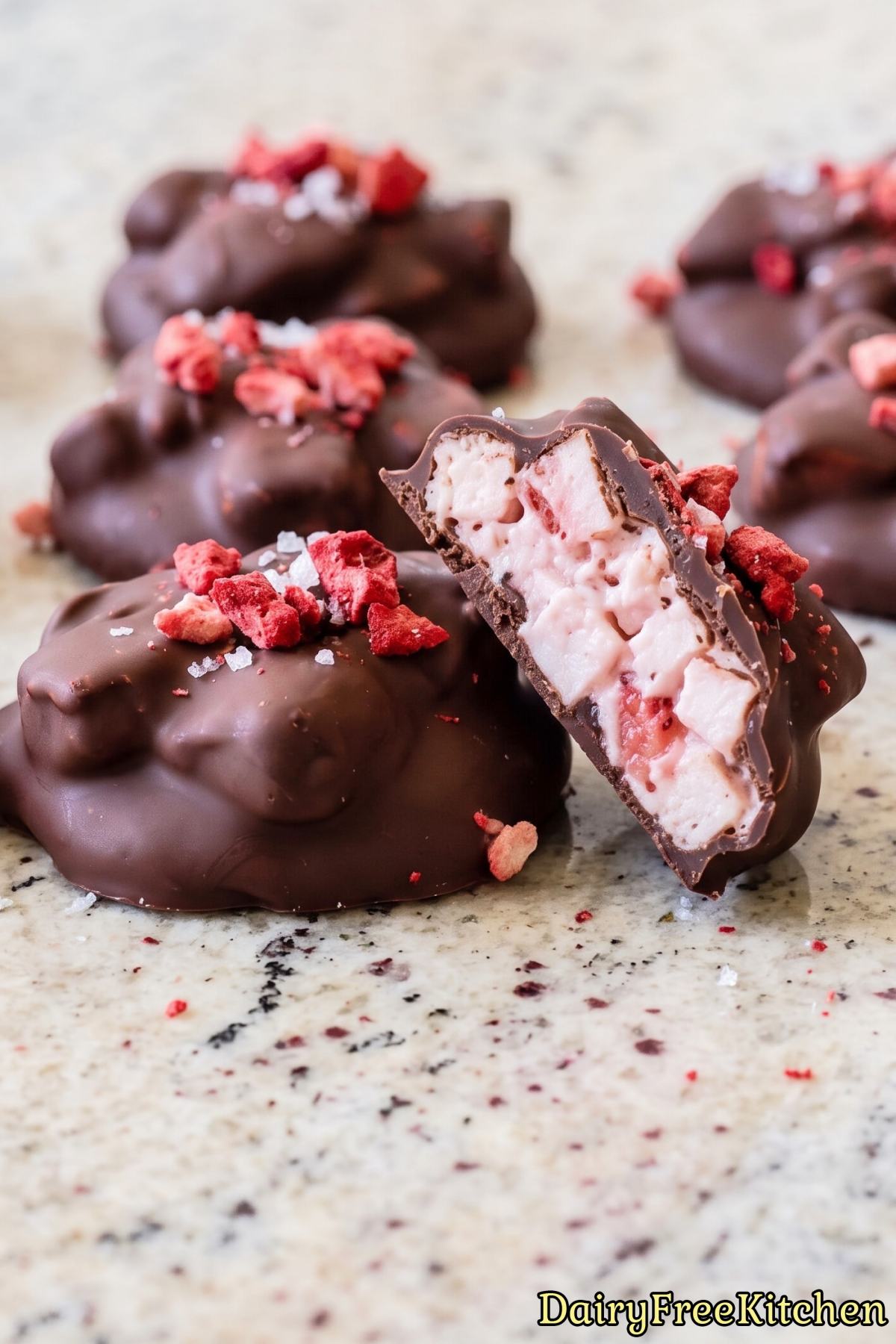 Creamy dairy free strawberry yogurt clusters