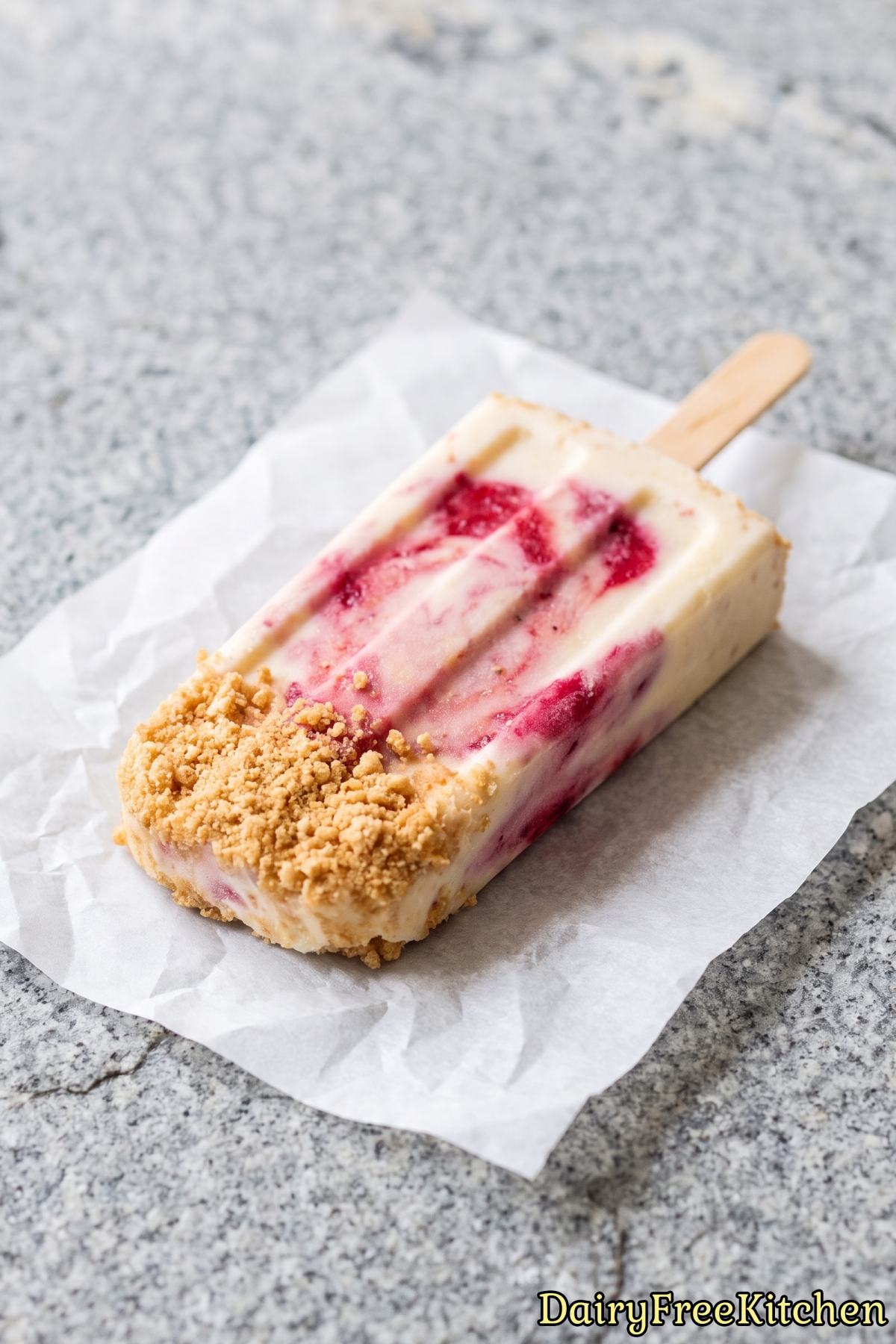 Sweet dairy free cheesecake popsicles