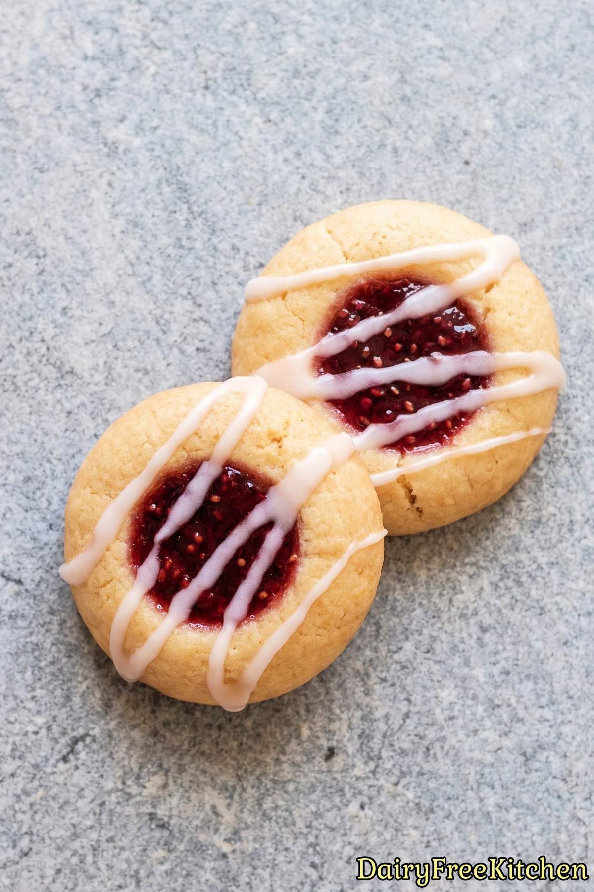 Plate of dairy free raspberry cookies