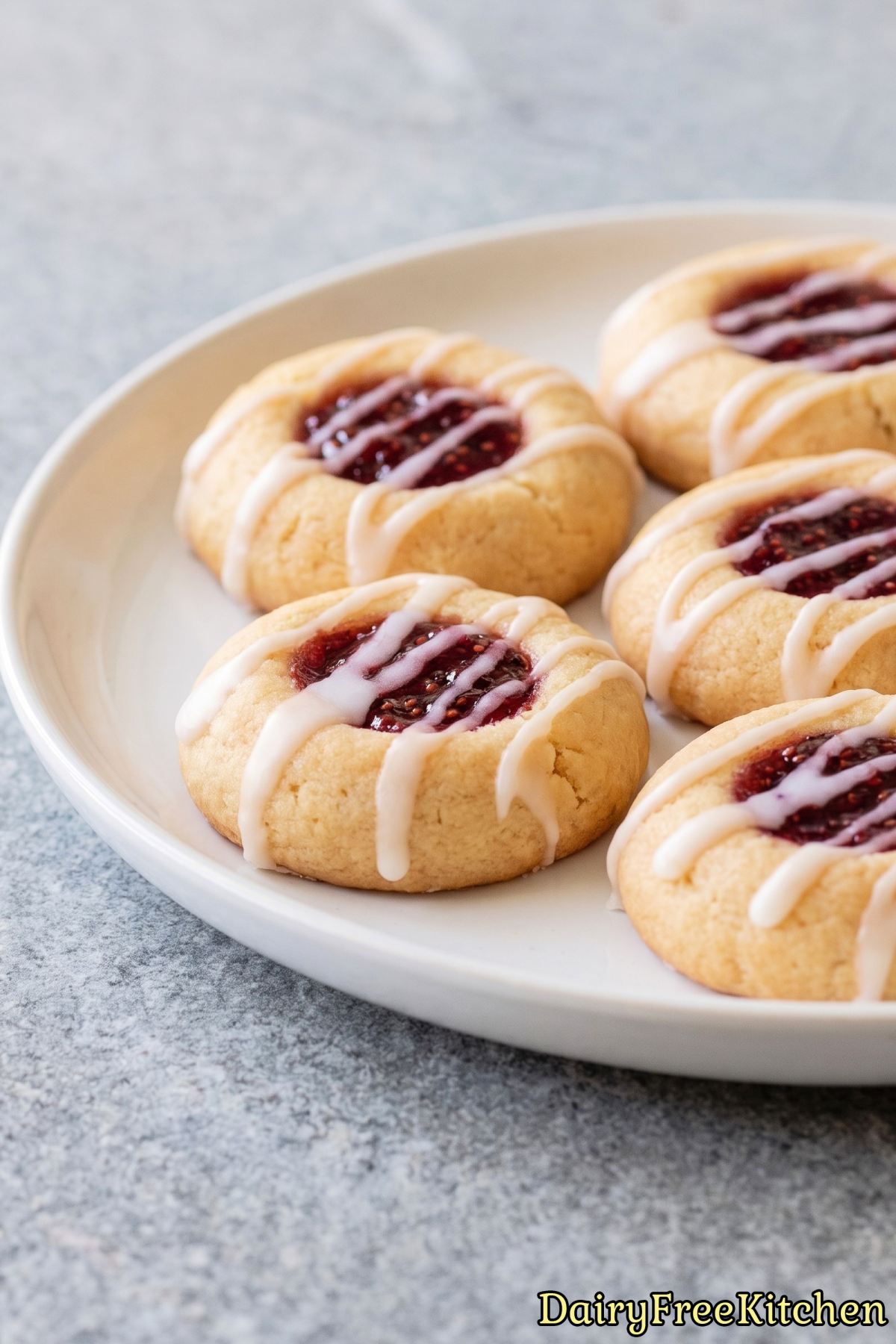 Homemade dairy free raspberry thumbprints