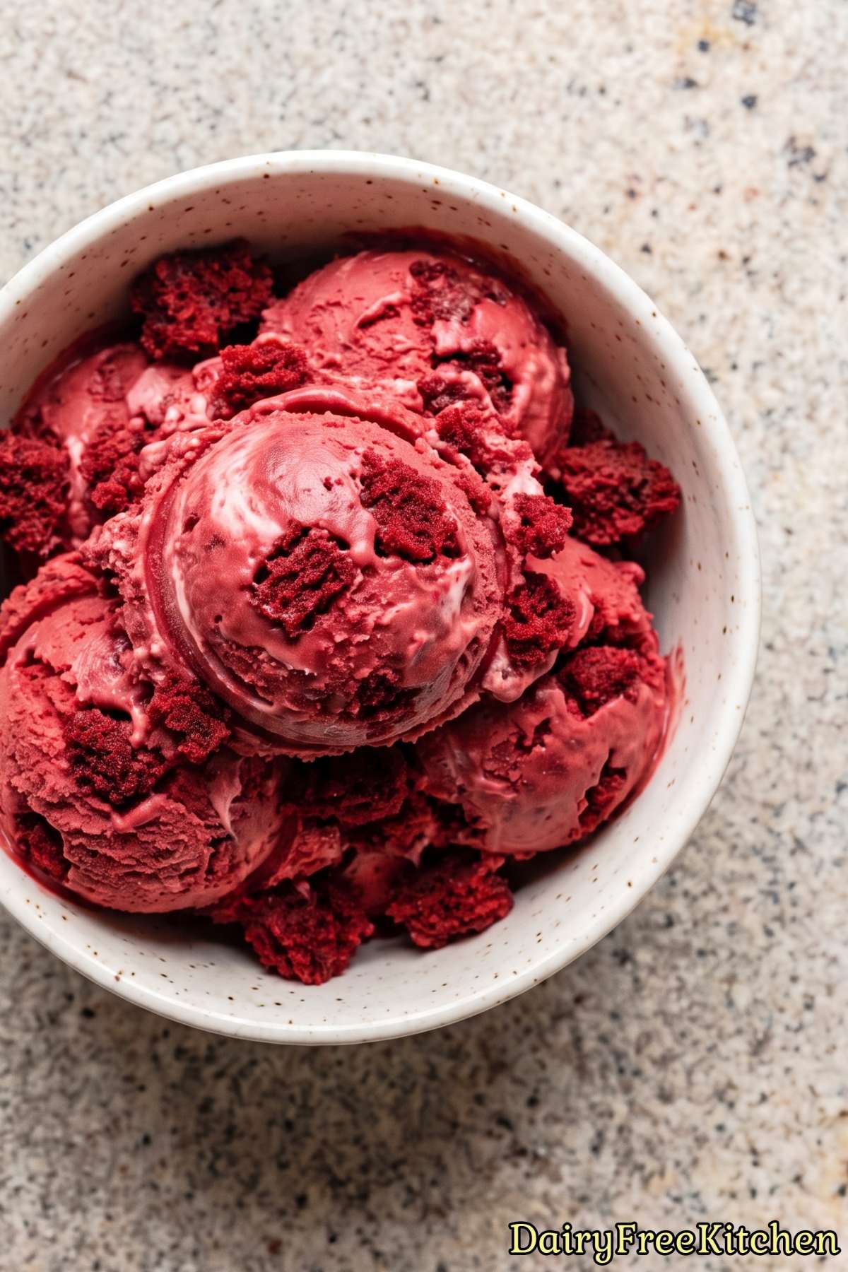Easy dairy free red velvet cheesecake ice cream