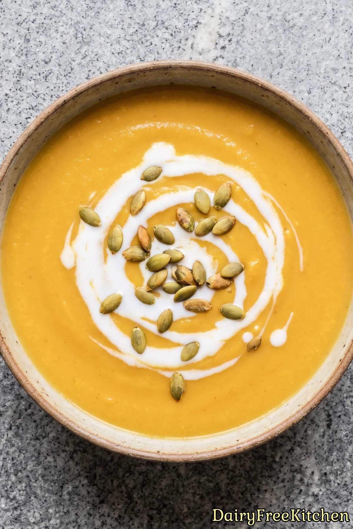 Homemade dairy free roasted butternut soup