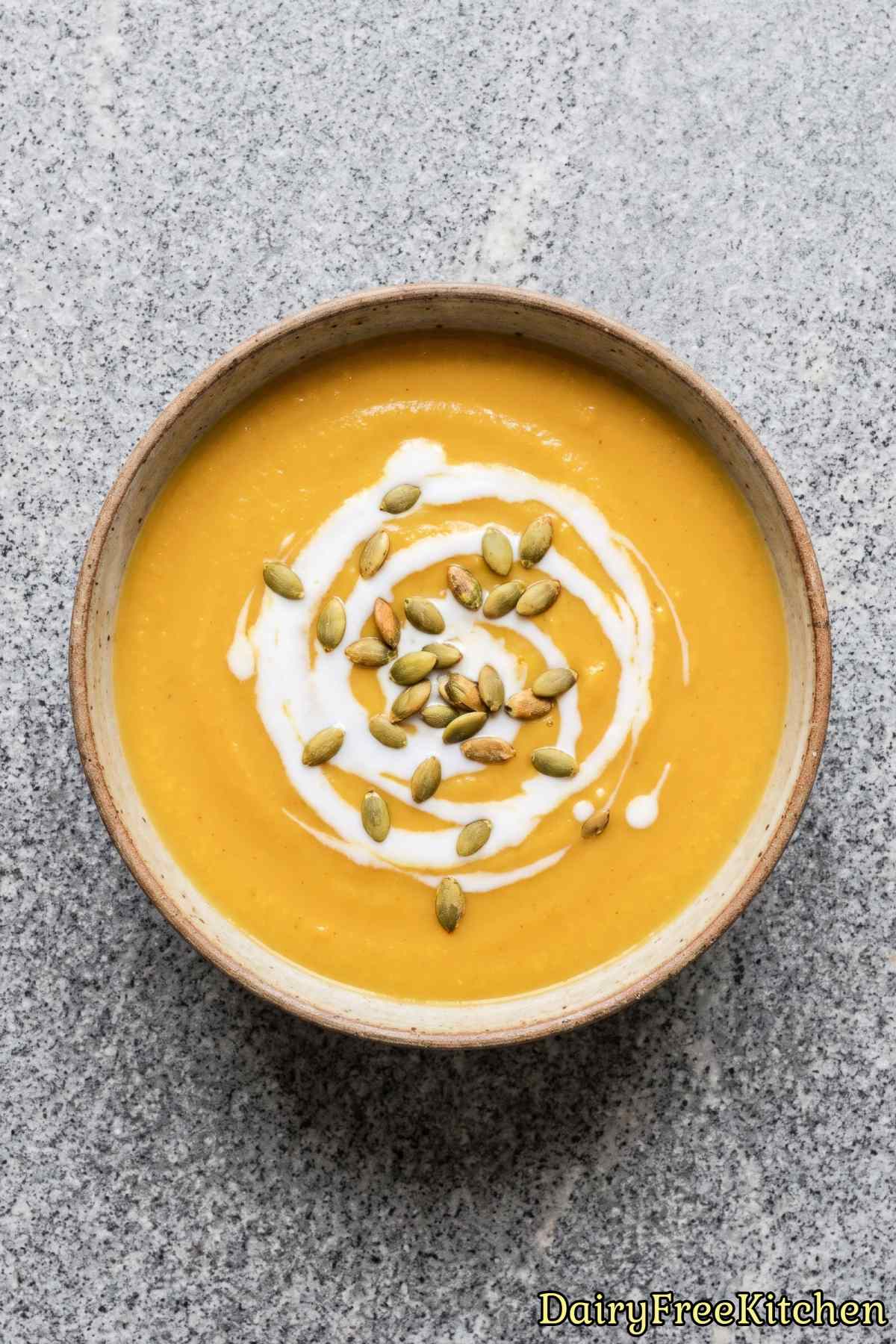 Smooth dairy free butternut squash soup