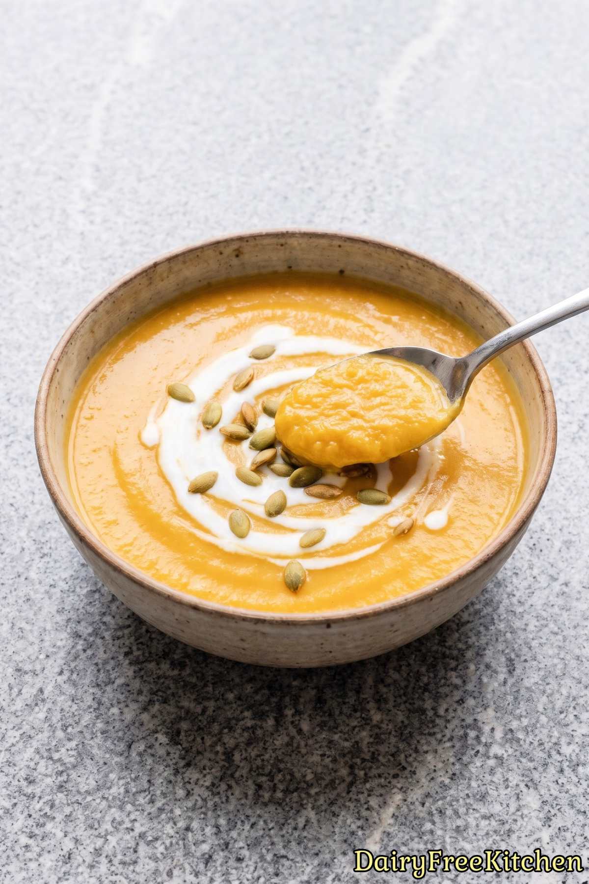 Cozy dairy free roasted butternut soup