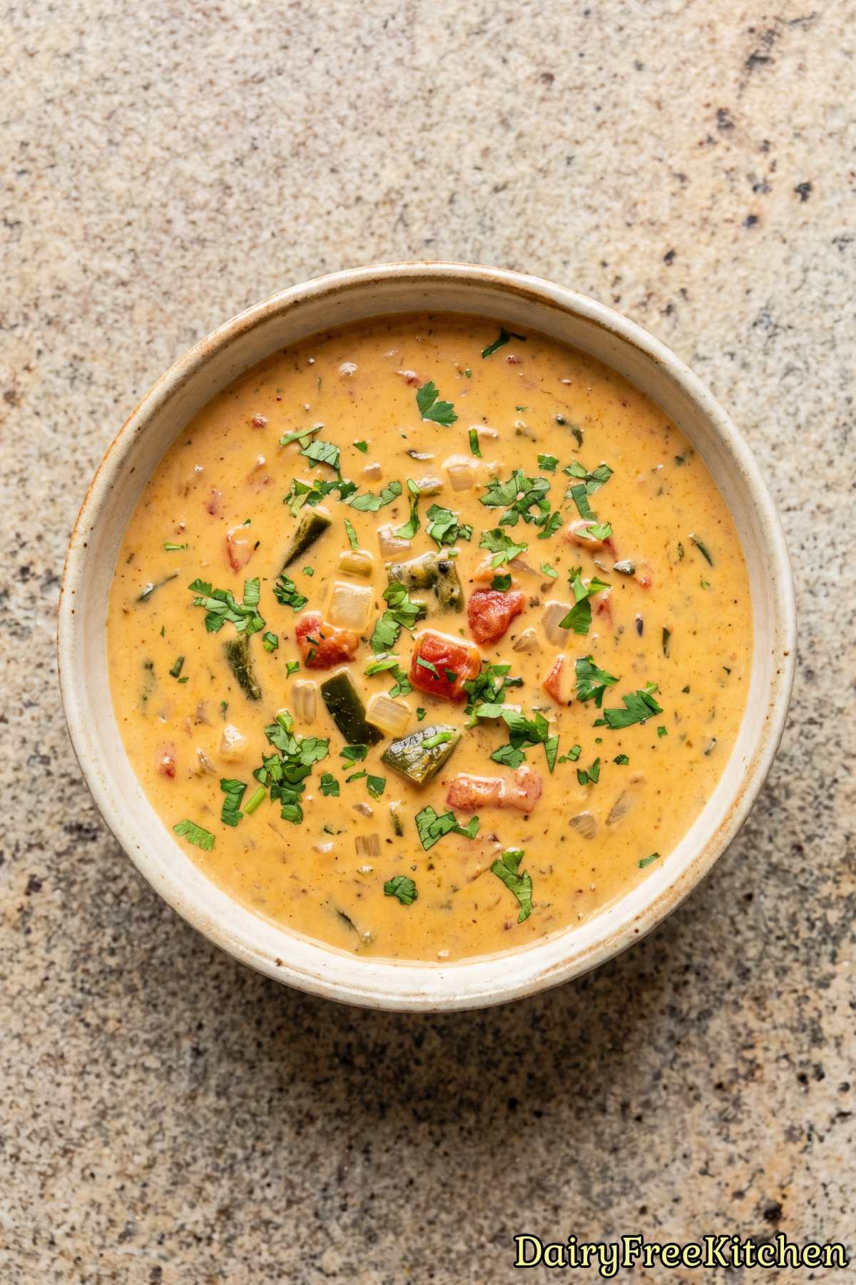 Easy dairy free roasted poblano queso
