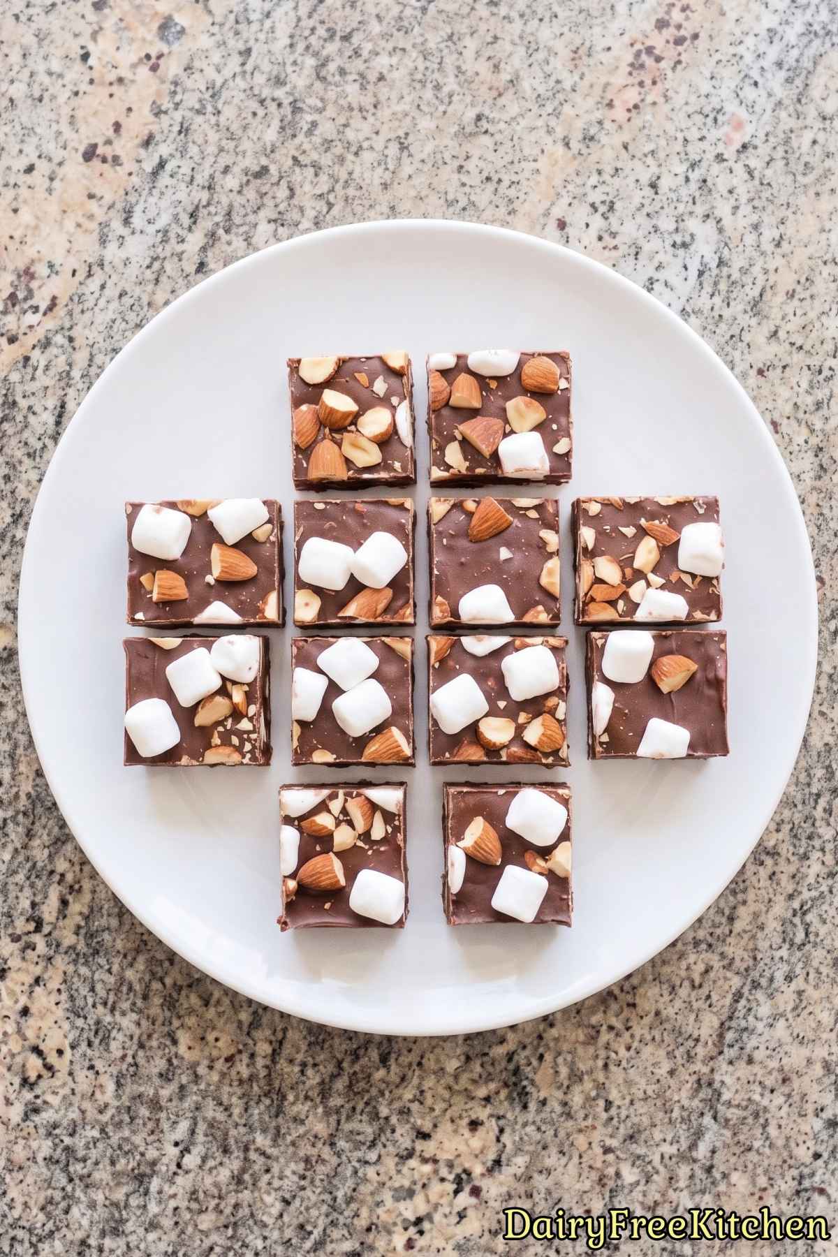Easy dairy free rocky road chocolate fudge
