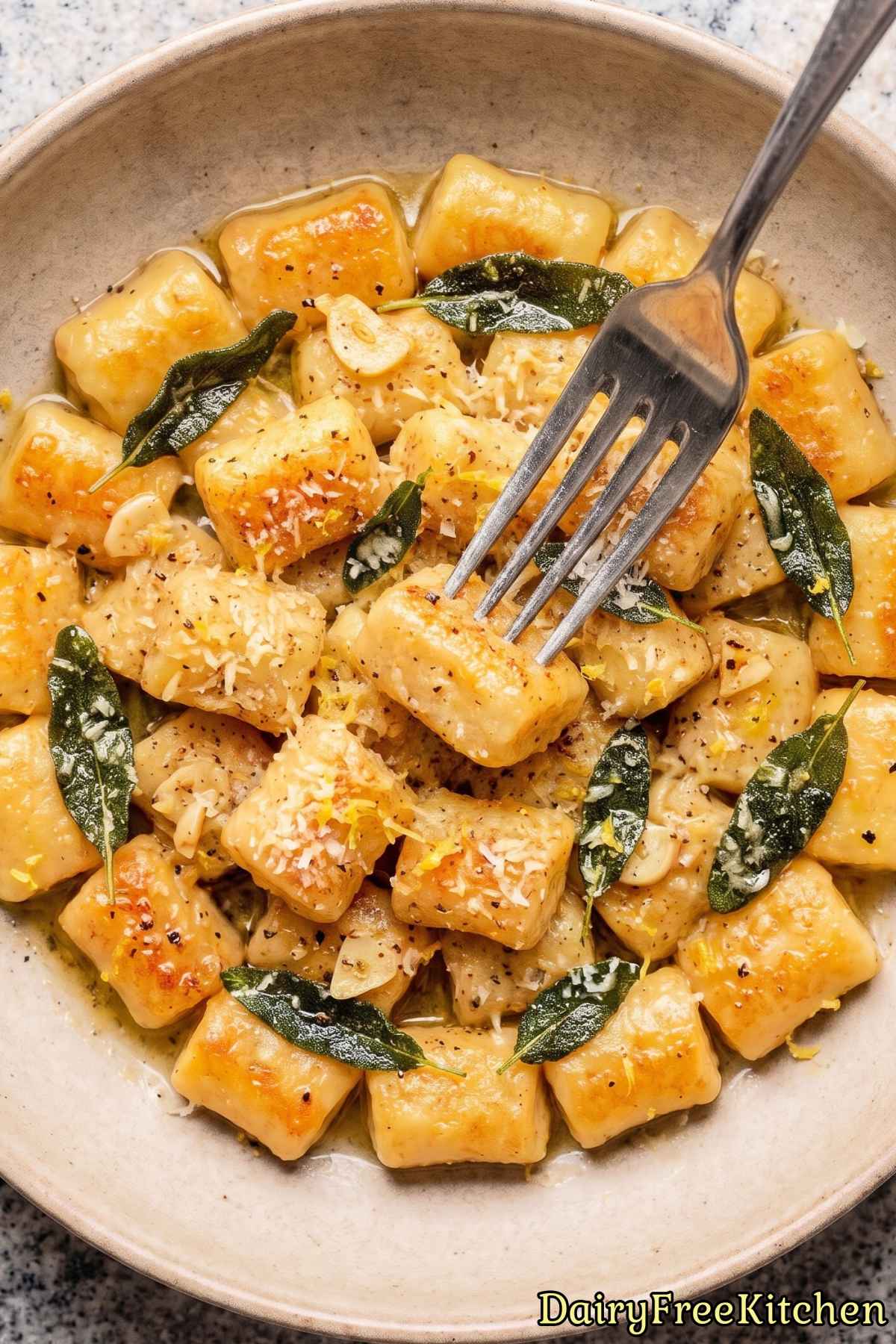 Homemade dairy free sage butter gnocchi