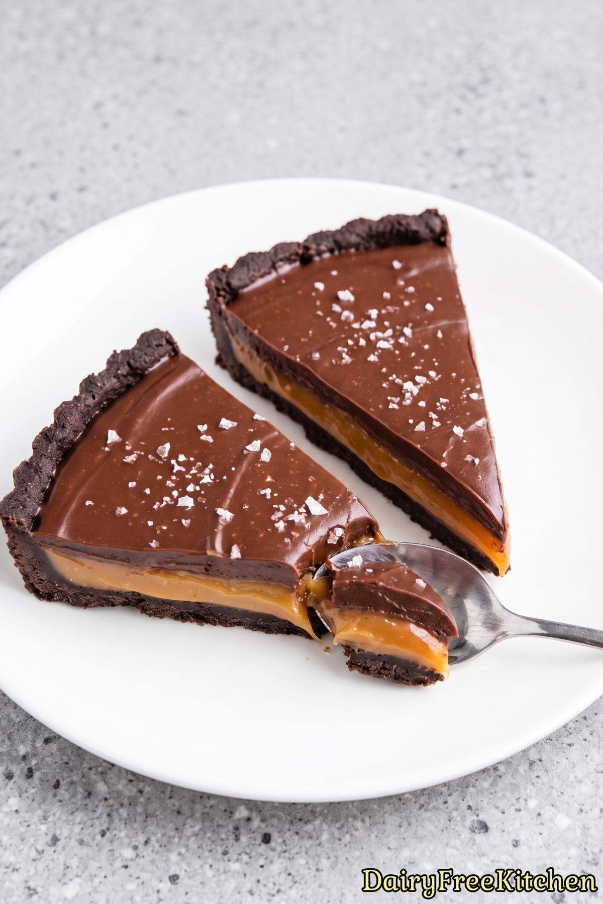 Gooey salted caramel chocolate tart