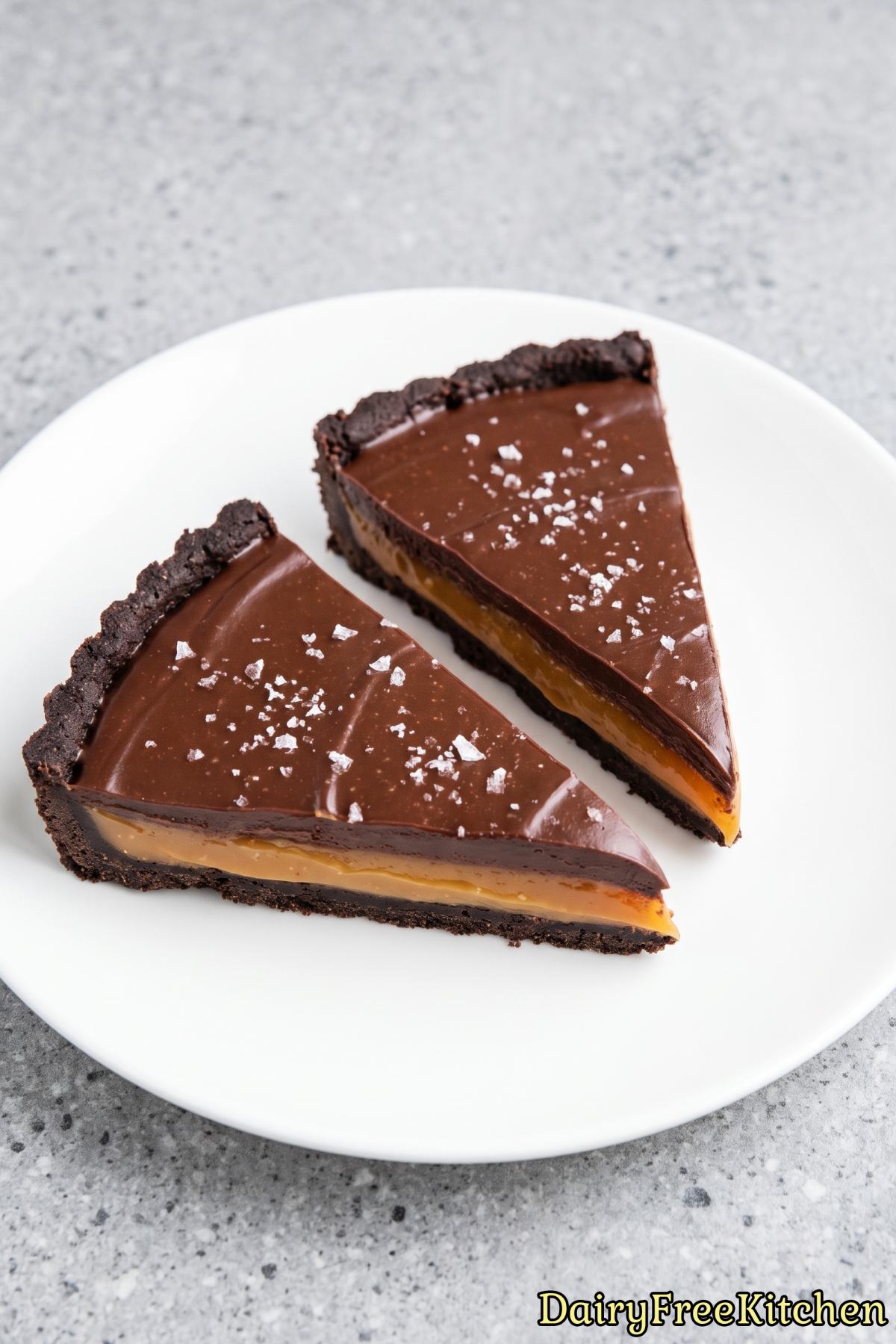 Smooth dairy free chocolate tart