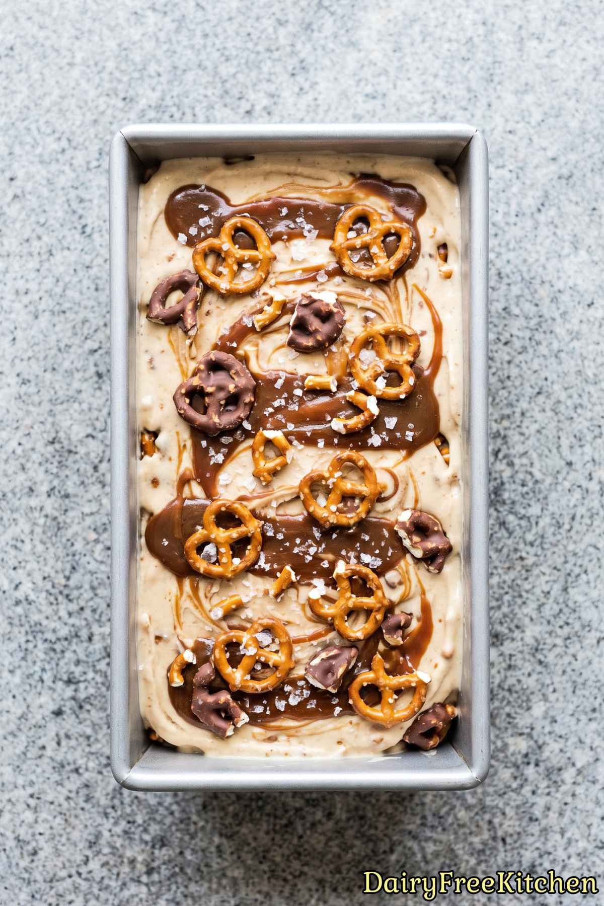 Tasty dairy free salted caramel pretzel dessert