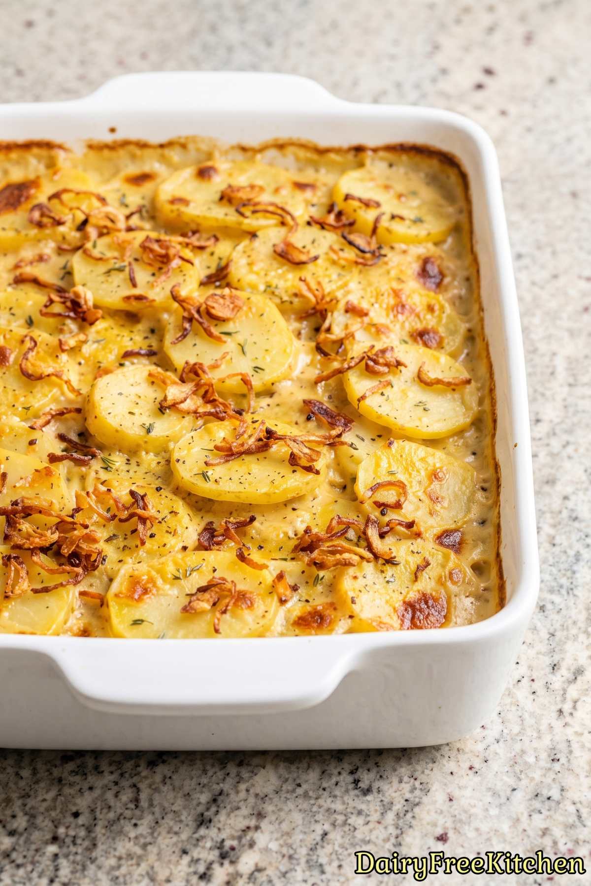 Easy baked dairy free scalloped potatoes
