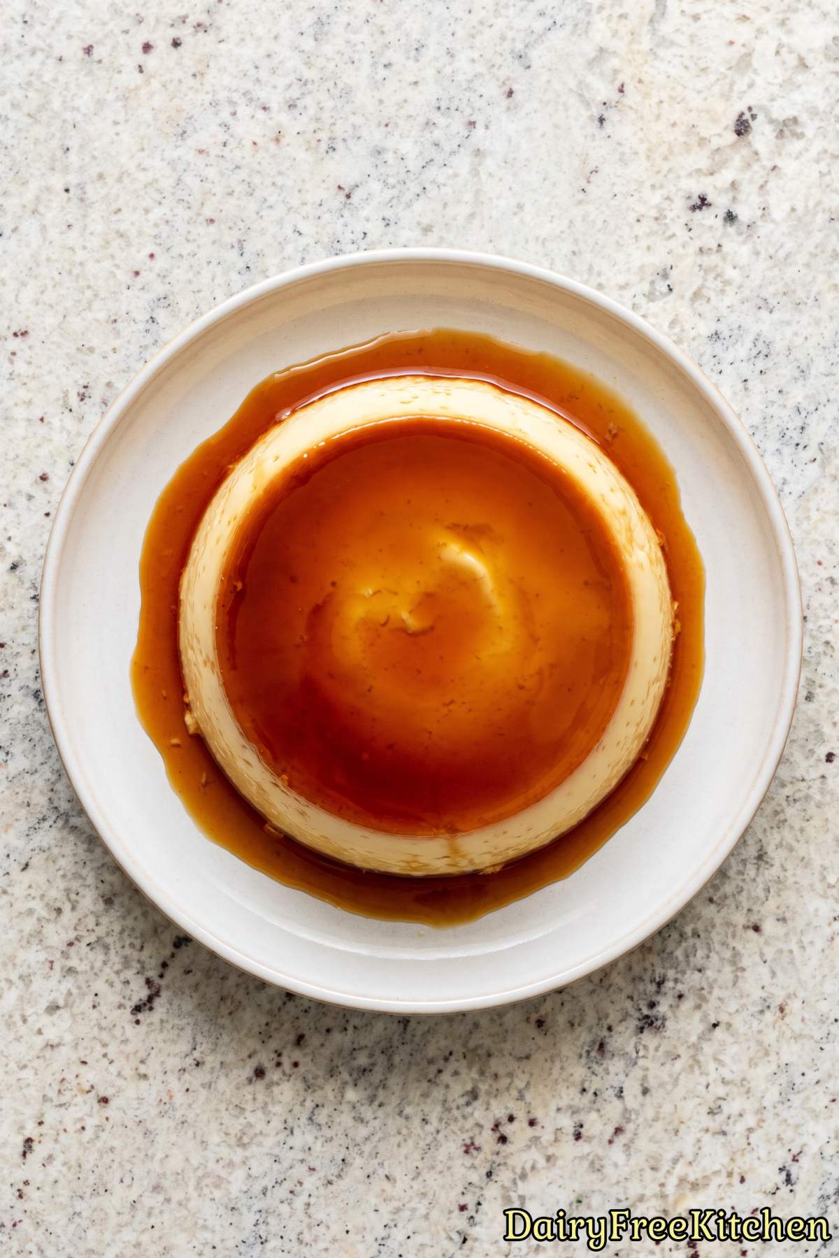 Homemade dairy free vanilla flan recipe