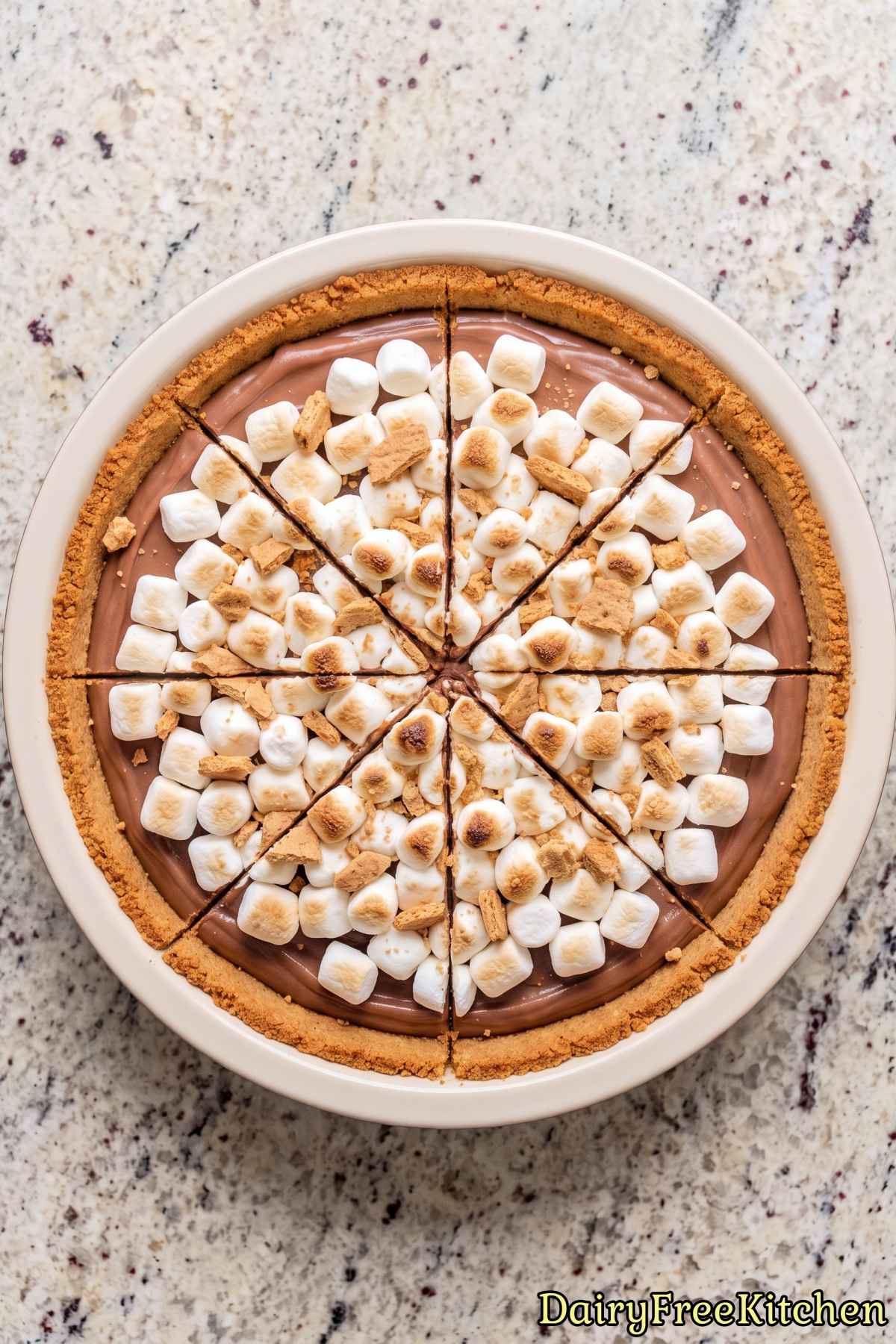 Sweet dairy free s'mores pie