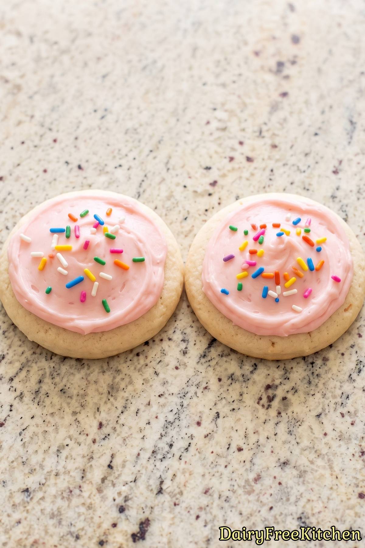Thick soft frosted dairy free cookies