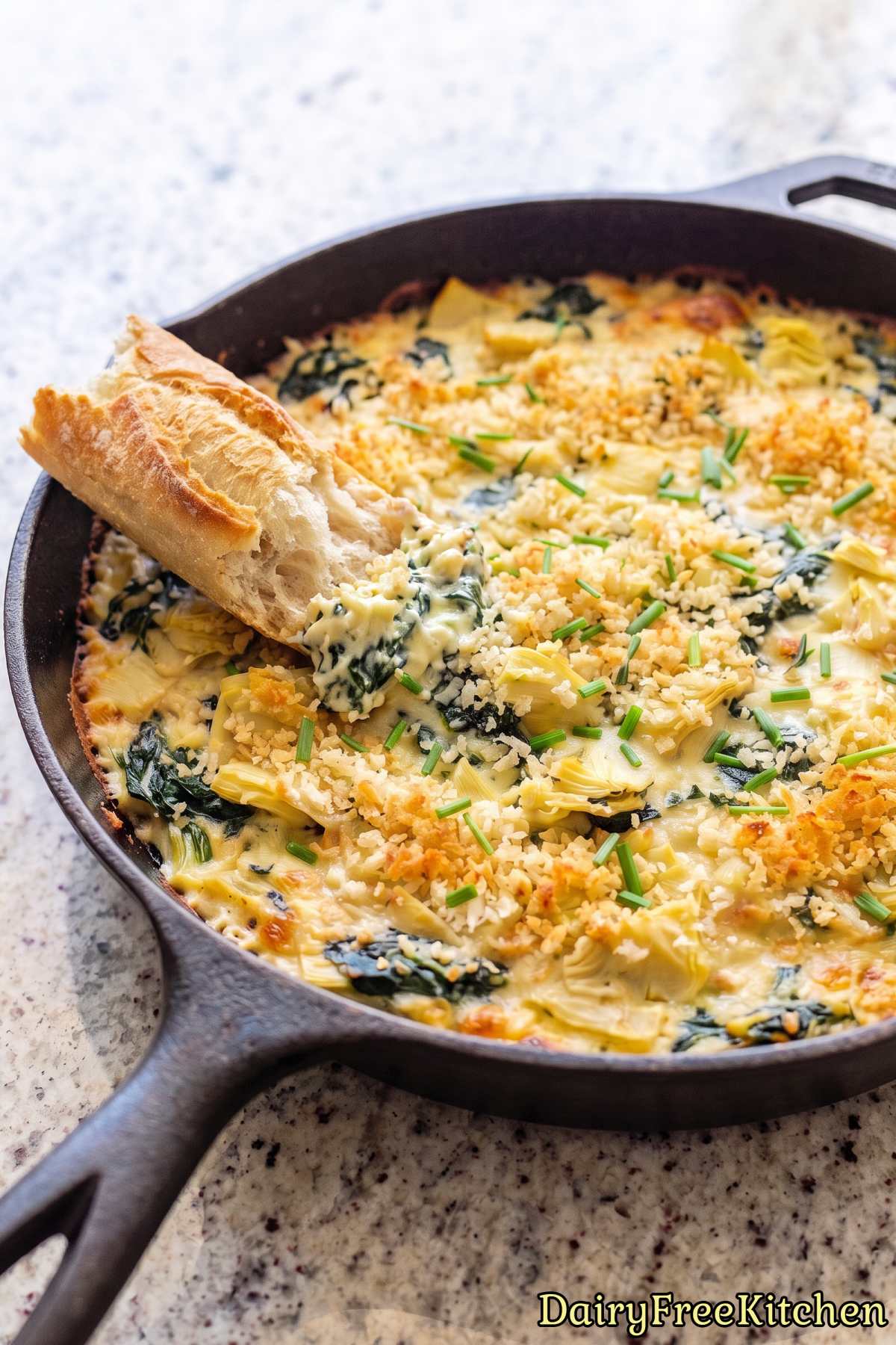 Tasty dairy free spinach and artichoke dip