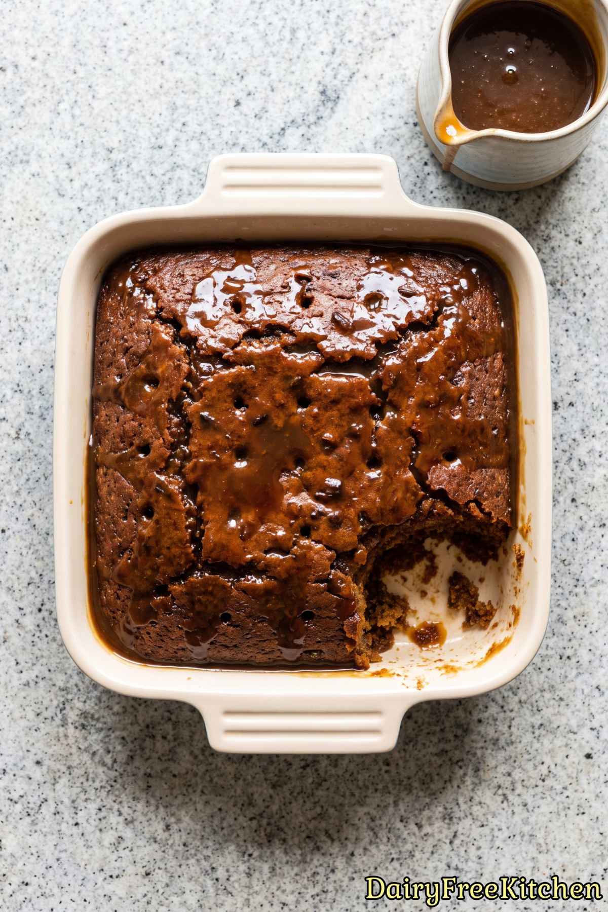Easy homemade dairy free sticky toffee pudding
