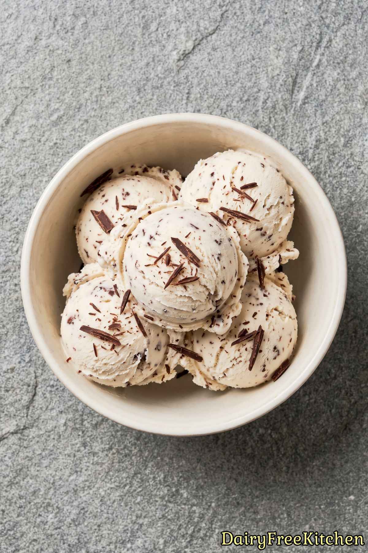 Homemade dairy free stracciatella gelato
