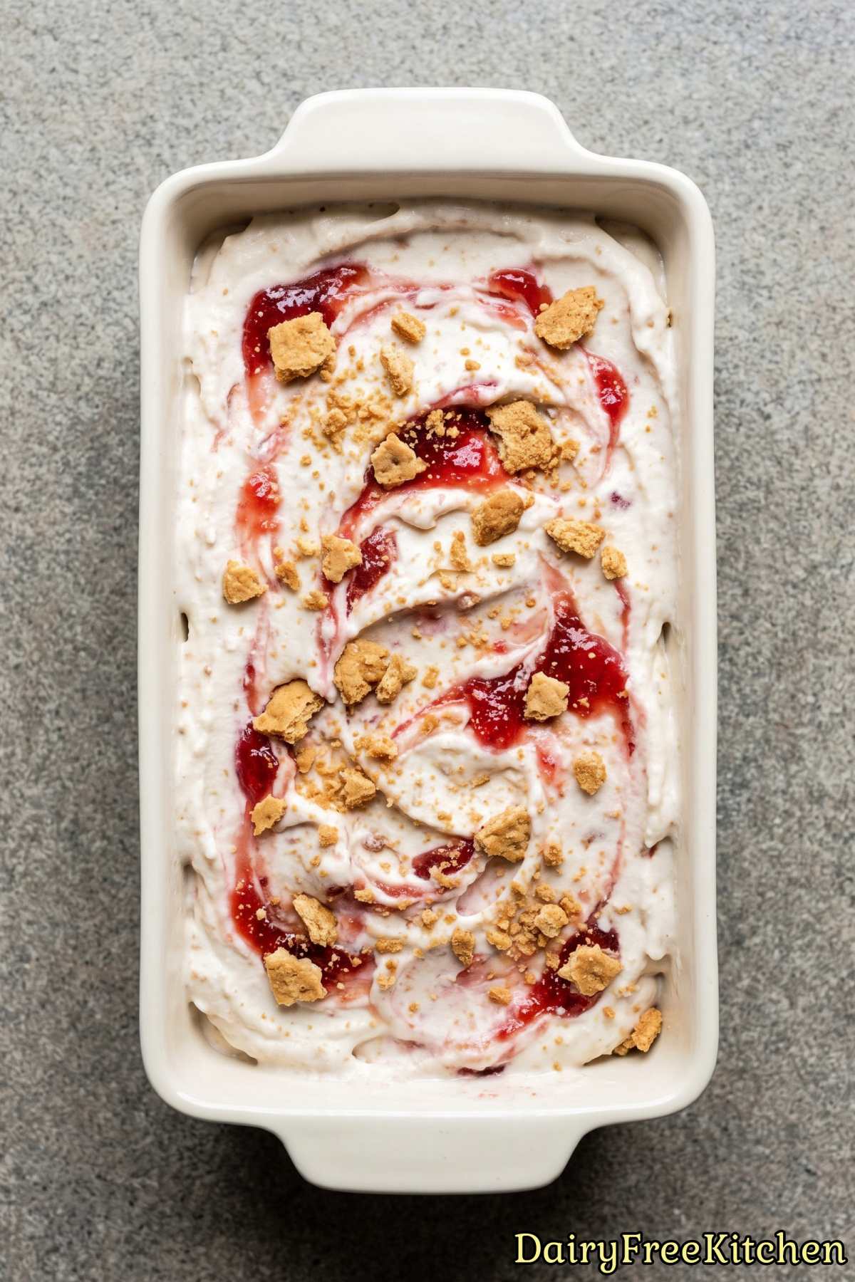 Plant based strawberry cheesecake ice cream