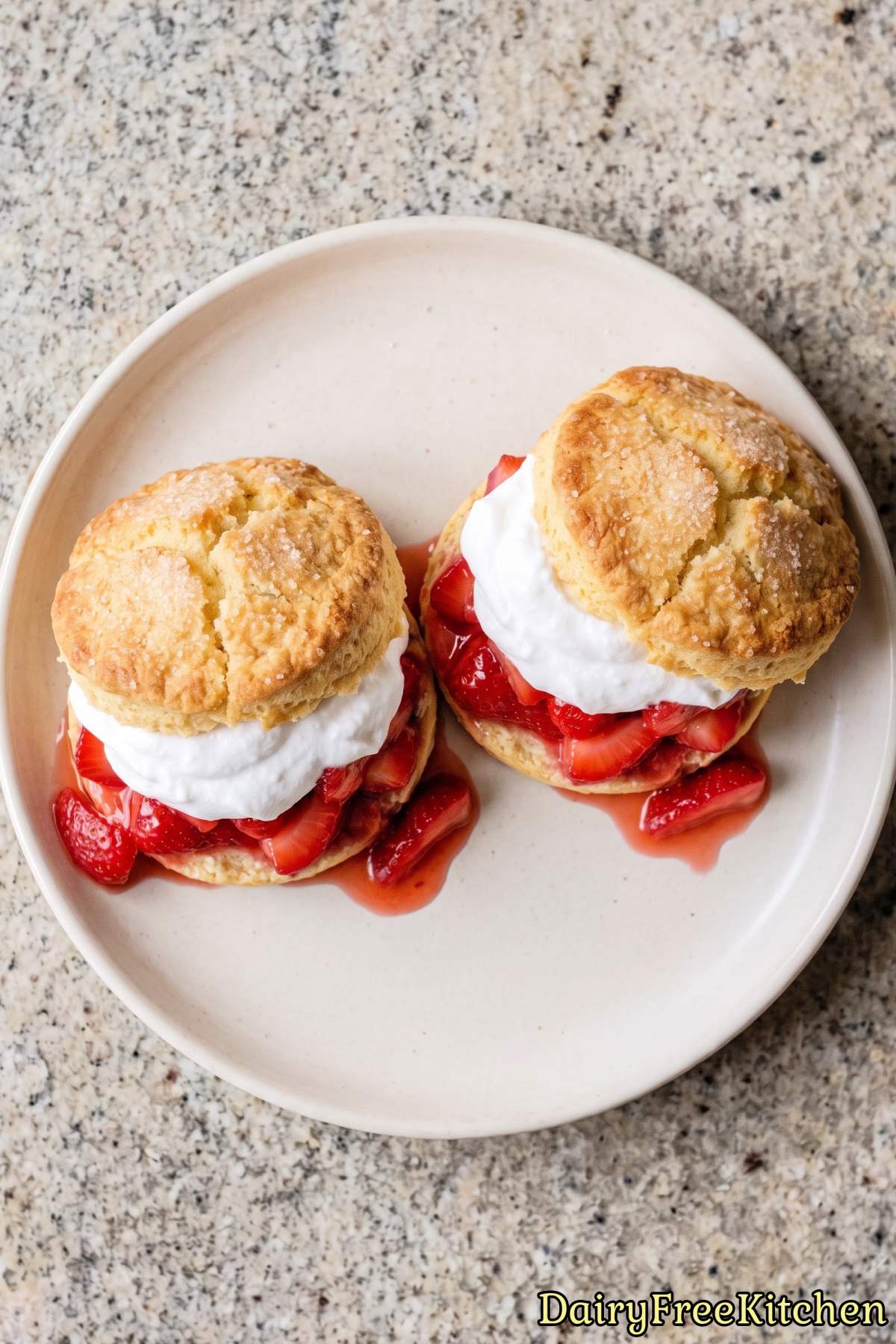 Dairy free strawberry shortcake with berries