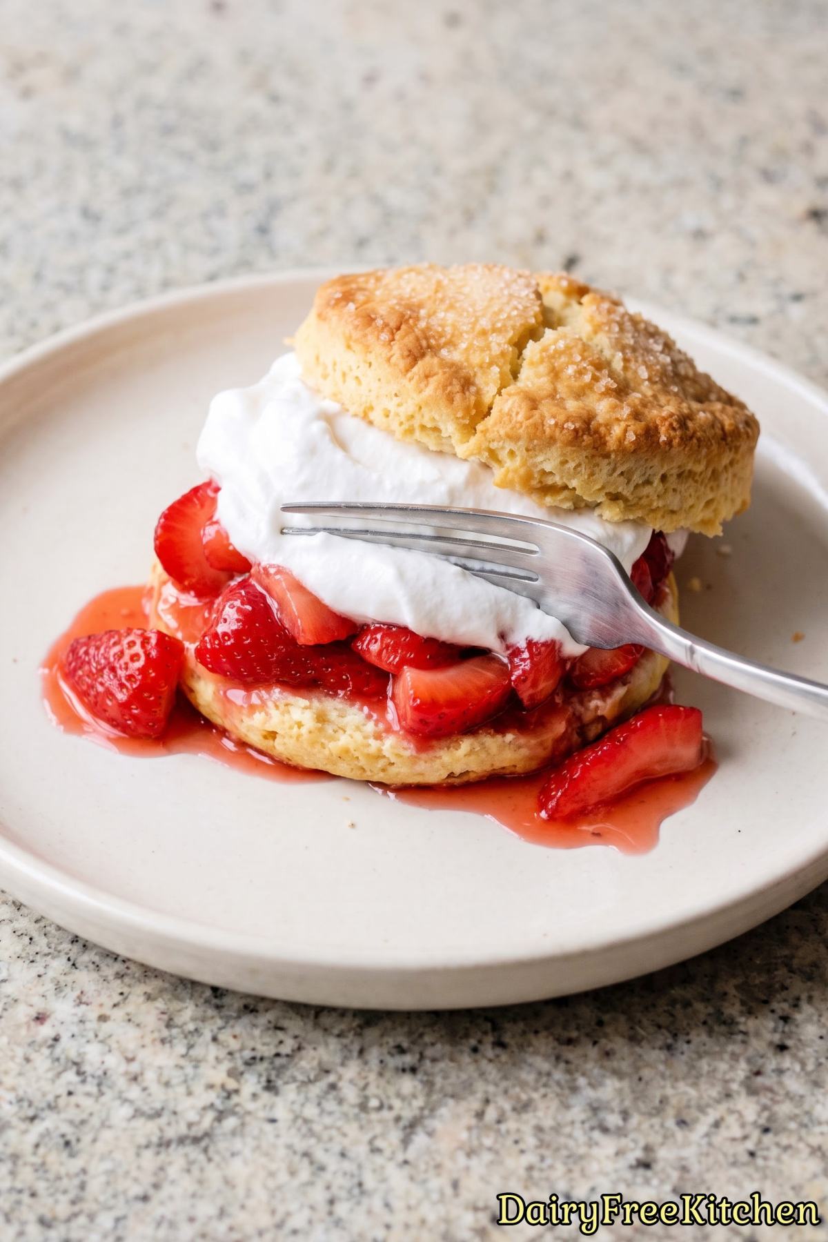 Homemade dairy free strawberry shortcake