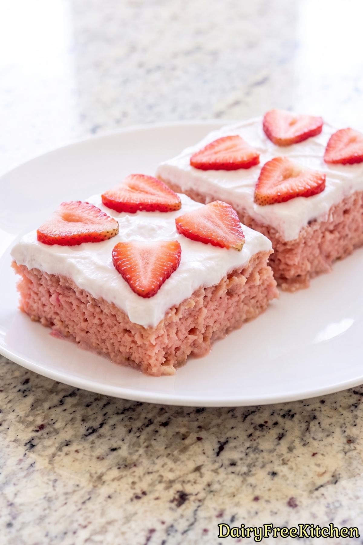 Dairy free strawberry tres leches cake