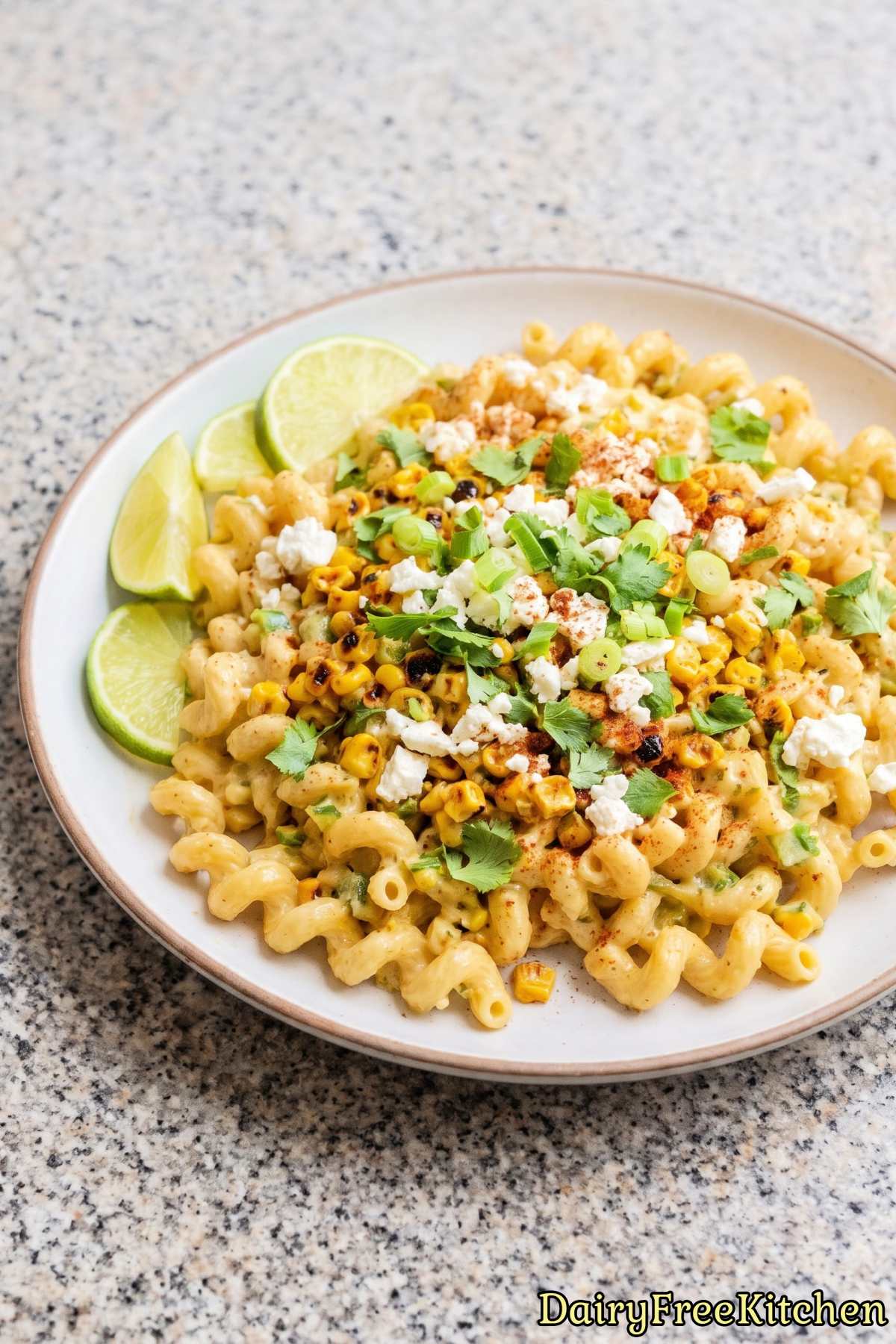 Creamy vegan street corn pasta dinner