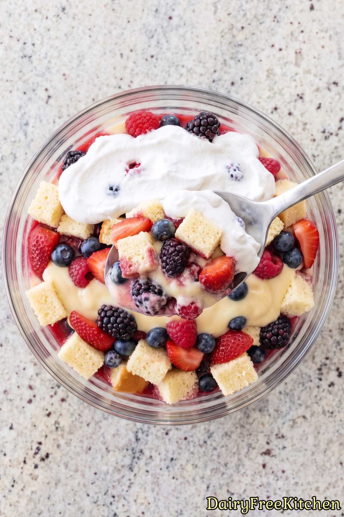 Fresh berry trifle dairy free