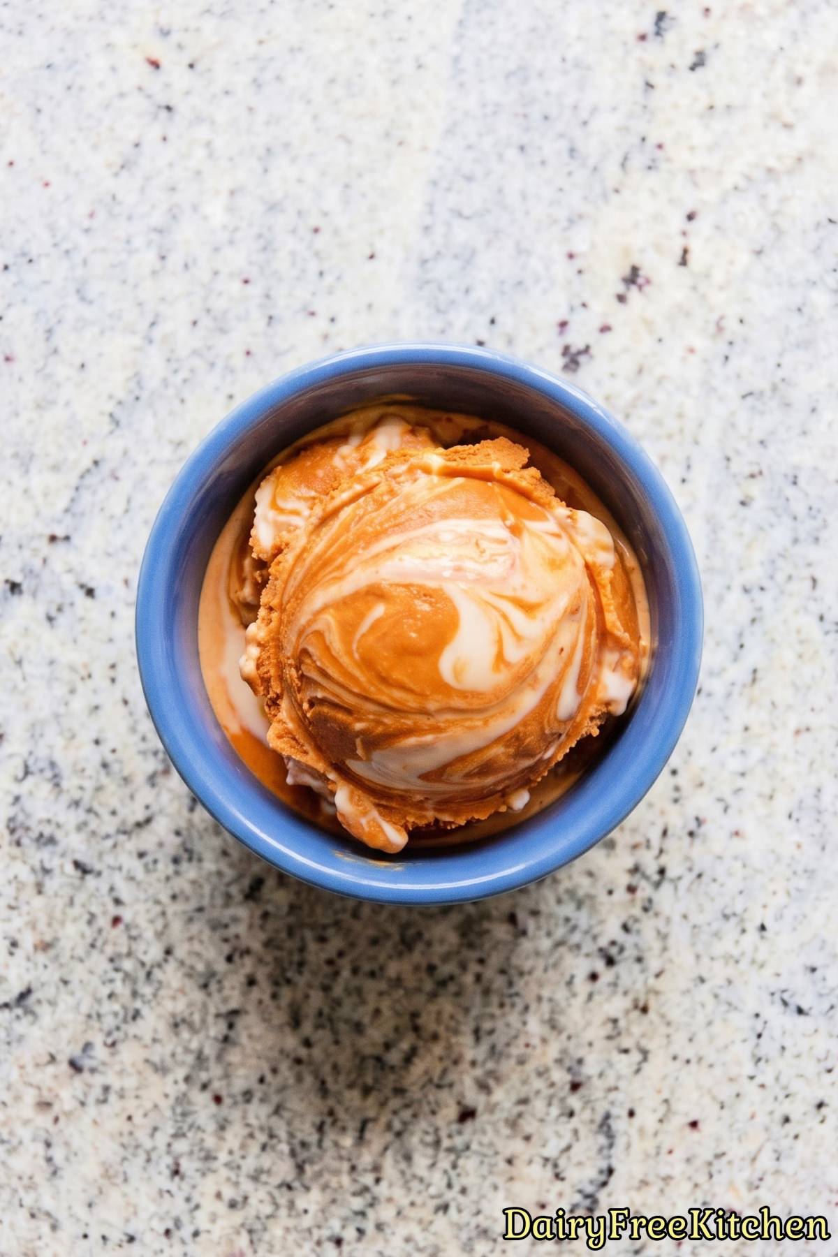 Smooth vegan Thai tea ice cream scoops